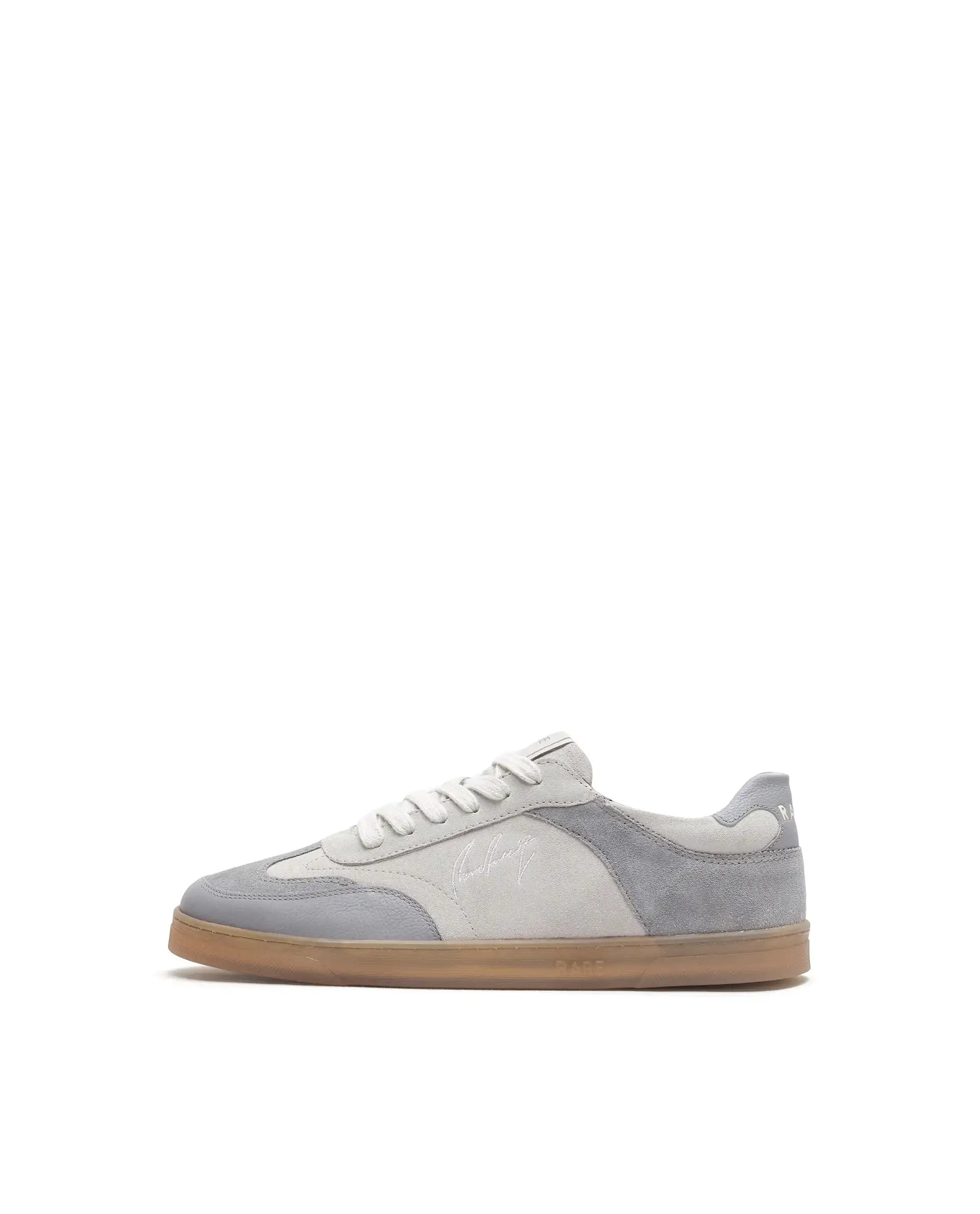 Rare Rabbit Men's Rex Grey Leather Lace-Up Closure Sneaker