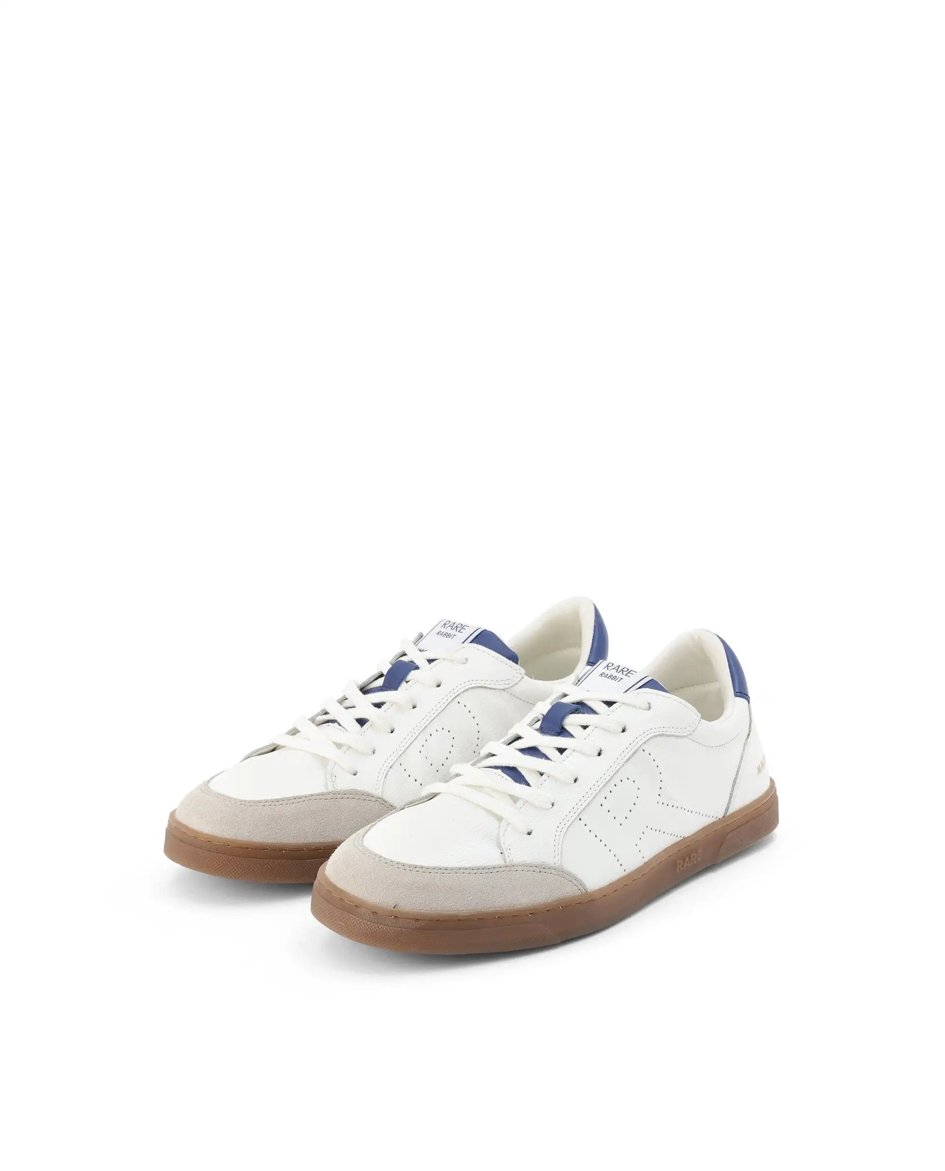 Rare Rabbit Mens Rocco Blue Round Toe Low Top Perforated Lace-Up Sneaker Shoes