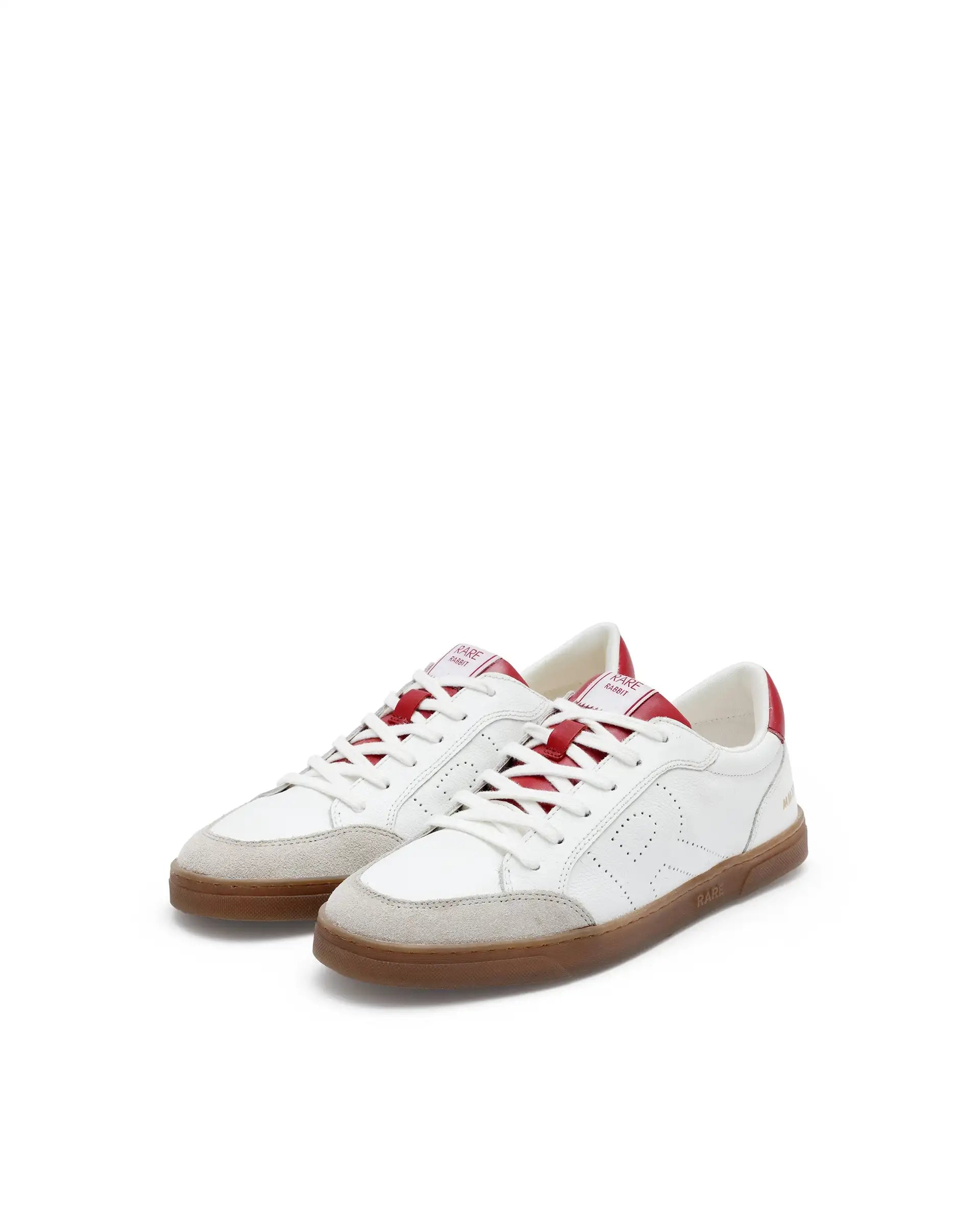 Rare Rabbit Mens Rocco Red Round Toe Low Top Perforated Lace-Up Sneaker Shoes