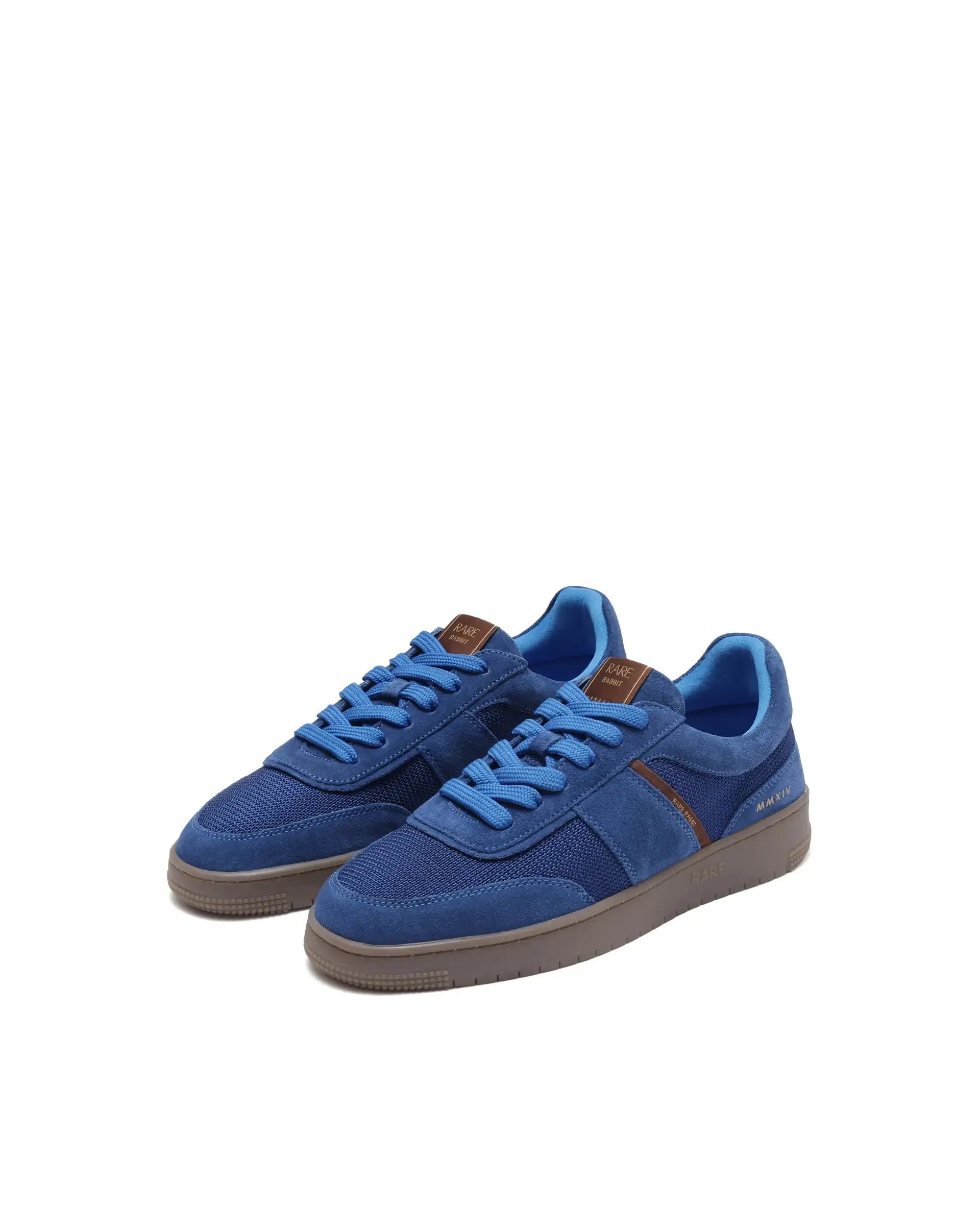 Rare Rabbit Men's Rubio Dark Navy Premium Suede And Mesh Upper Round Toe Low-Top Lace-Up Sneaker Shoes