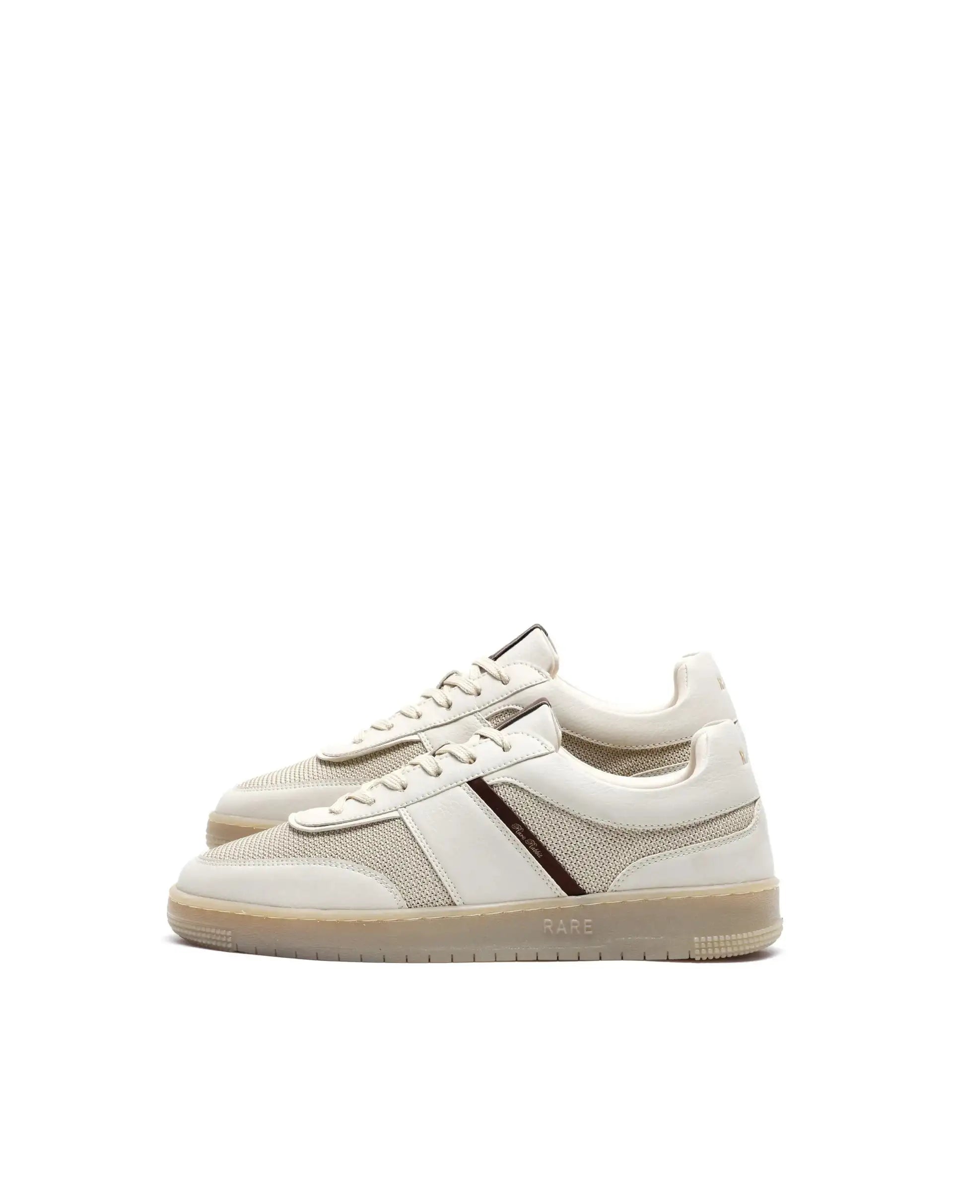 Rare Rabbit Men's Rubo Beige Micro Leather Sneaker
