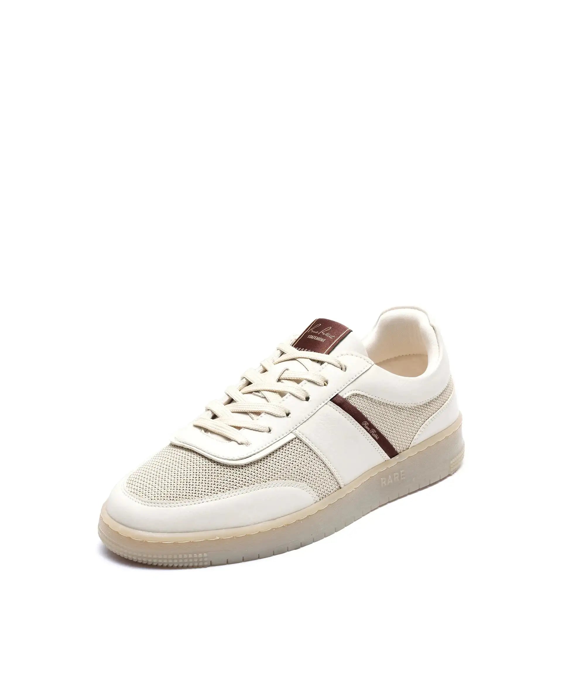 Rare Rabbit Men's Rubo Beige Micro Leather Sneaker
