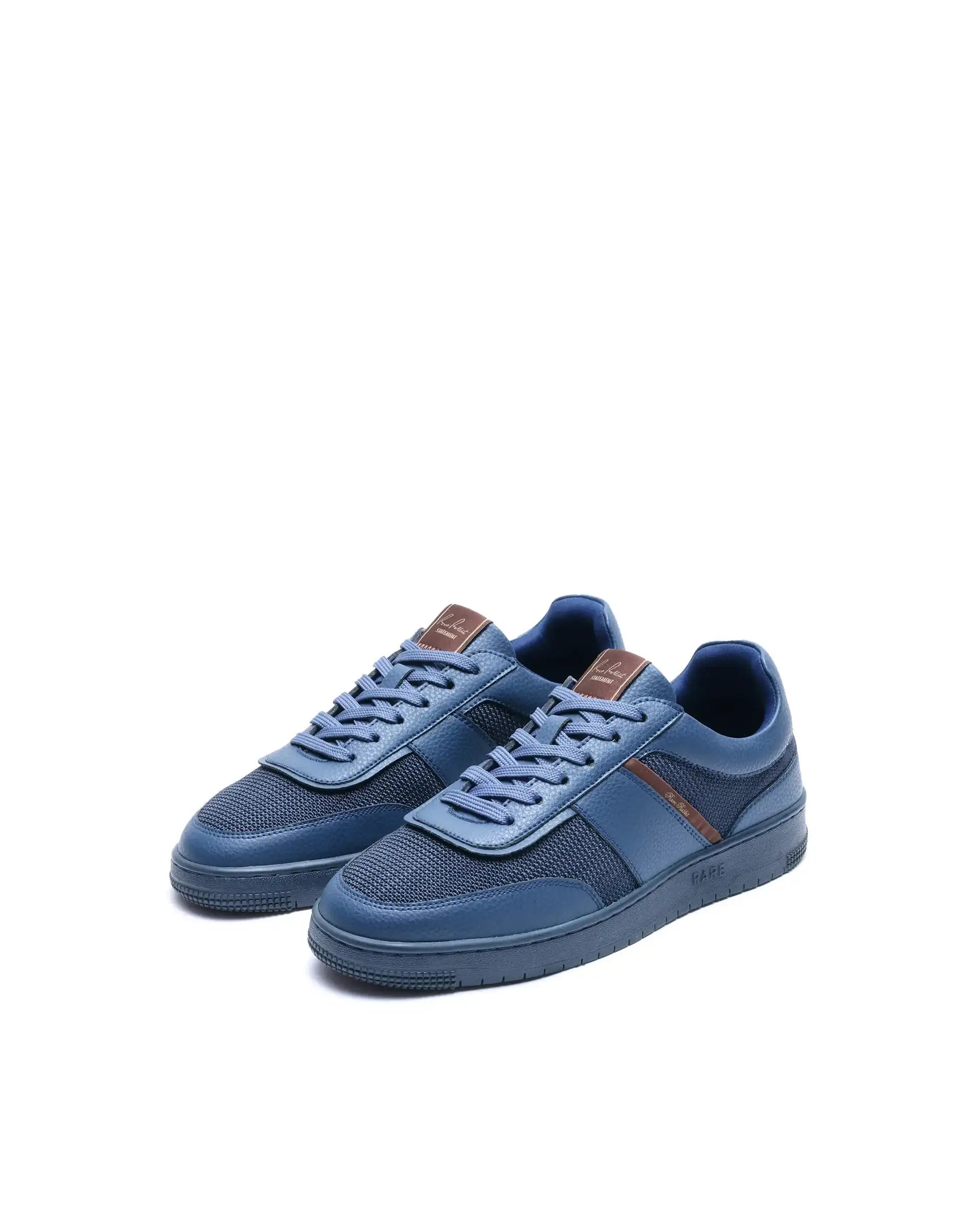 Rare Rabbit Men's Rubo Navy Micro Leather Sneaker