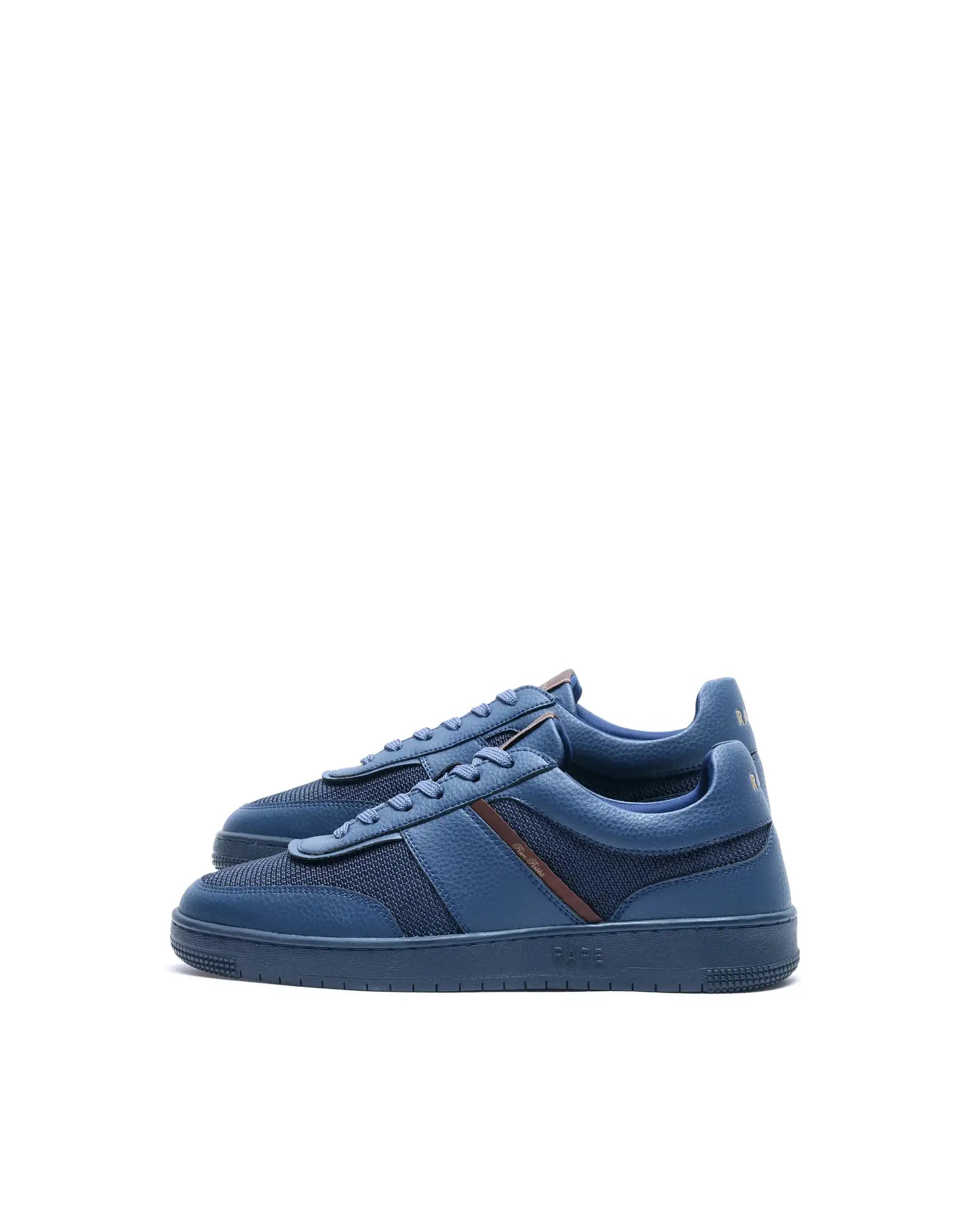Rare Rabbit Men's Rubo Navy Micro Leather Sneaker
