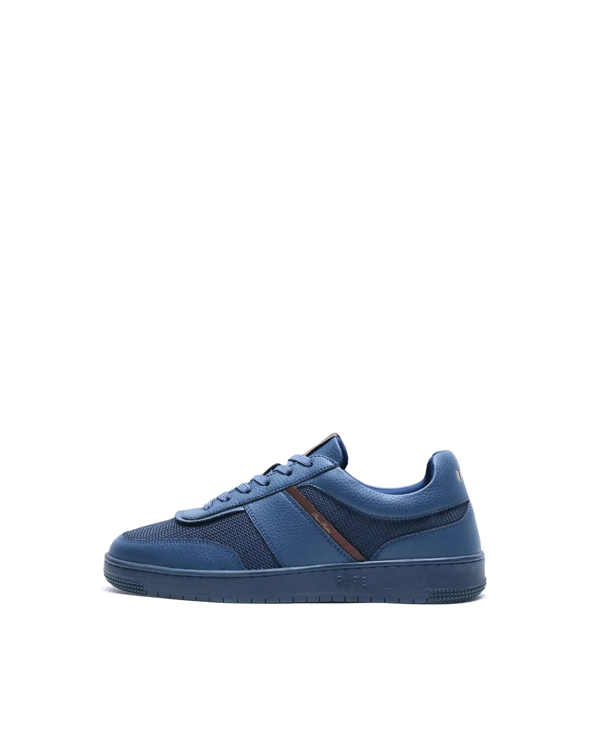 Rare Rabbit Men's Rubo Navy Micro Leather Sneaker