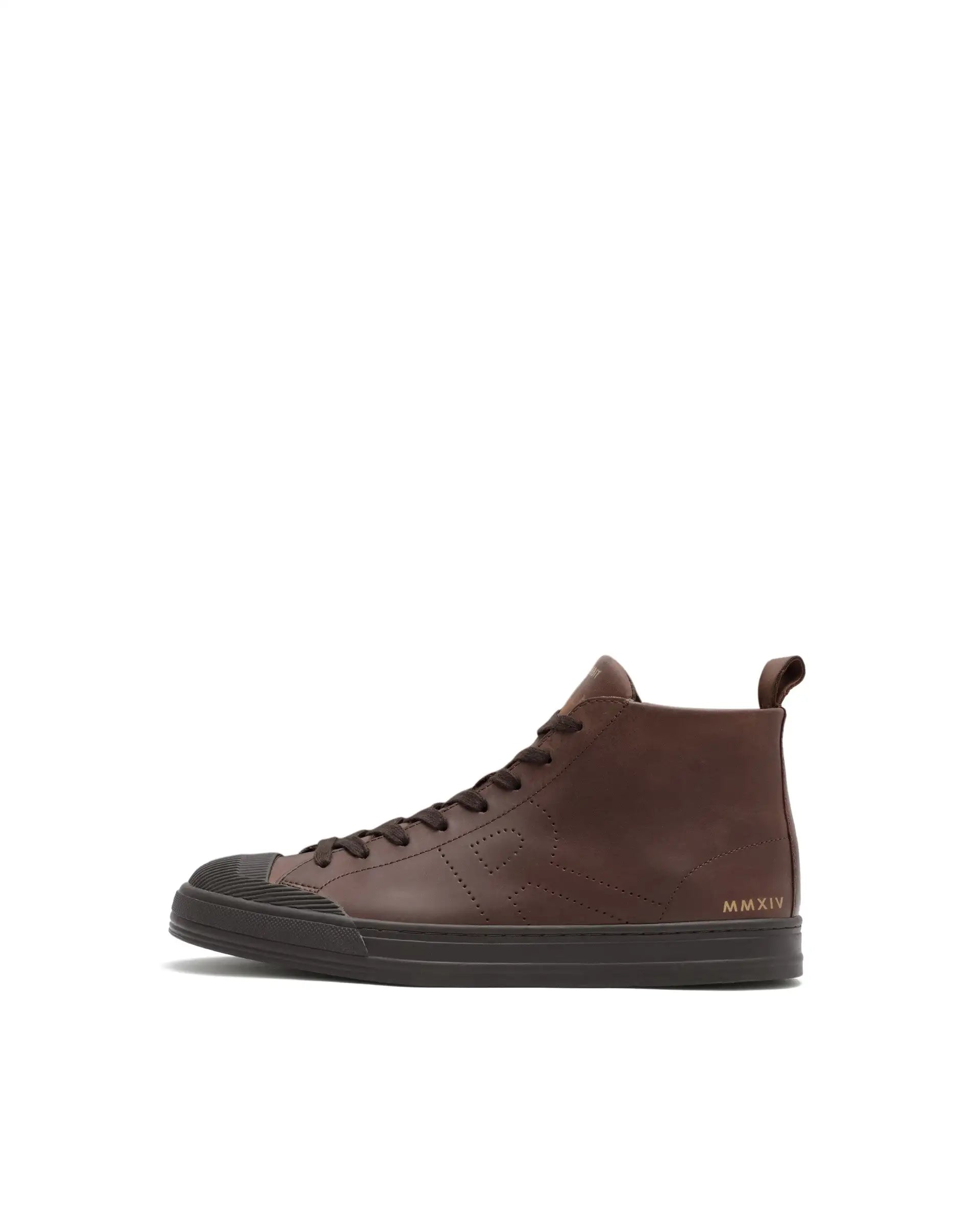 Rare Rabbit Men's Sauroil Hi Pro Brown High Top Lace Up Premium Oil Pull-Up Leather Sneaker