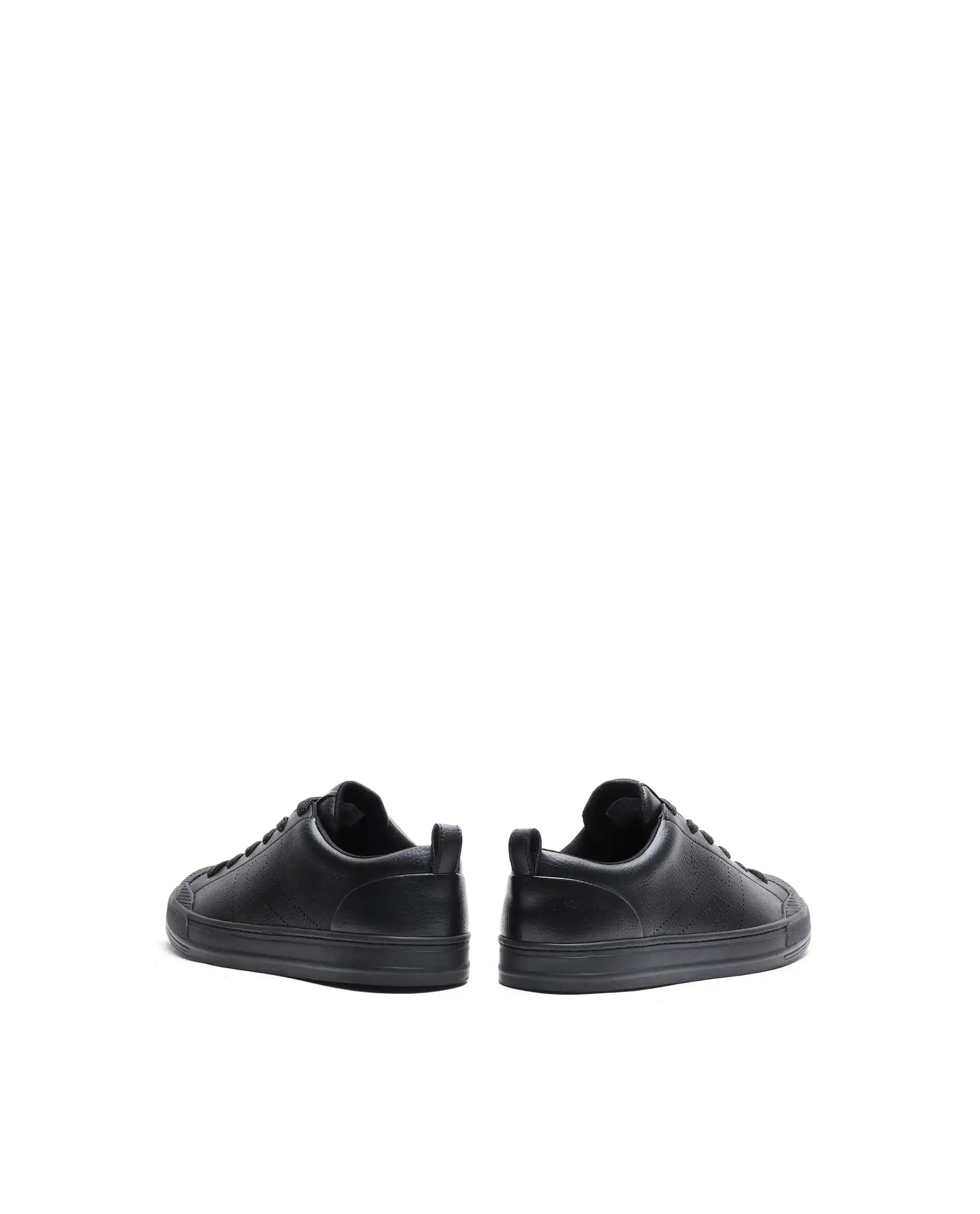 Rare Rabbit Men's Sauron 25 Black Micro Leather Sneaker