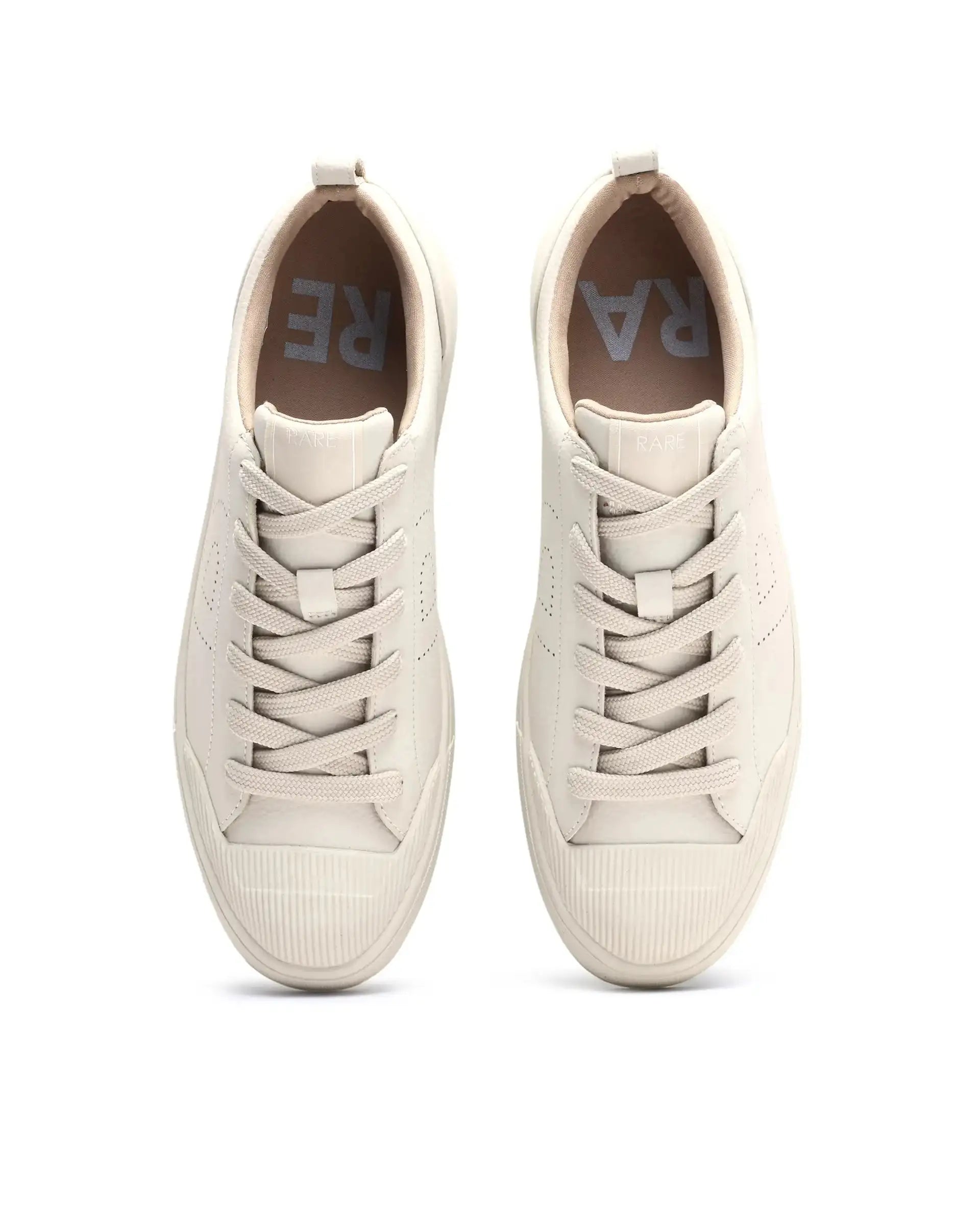 Rare Rabbit Men's Sauron 25 Light Beige Micro Leather Sneaker