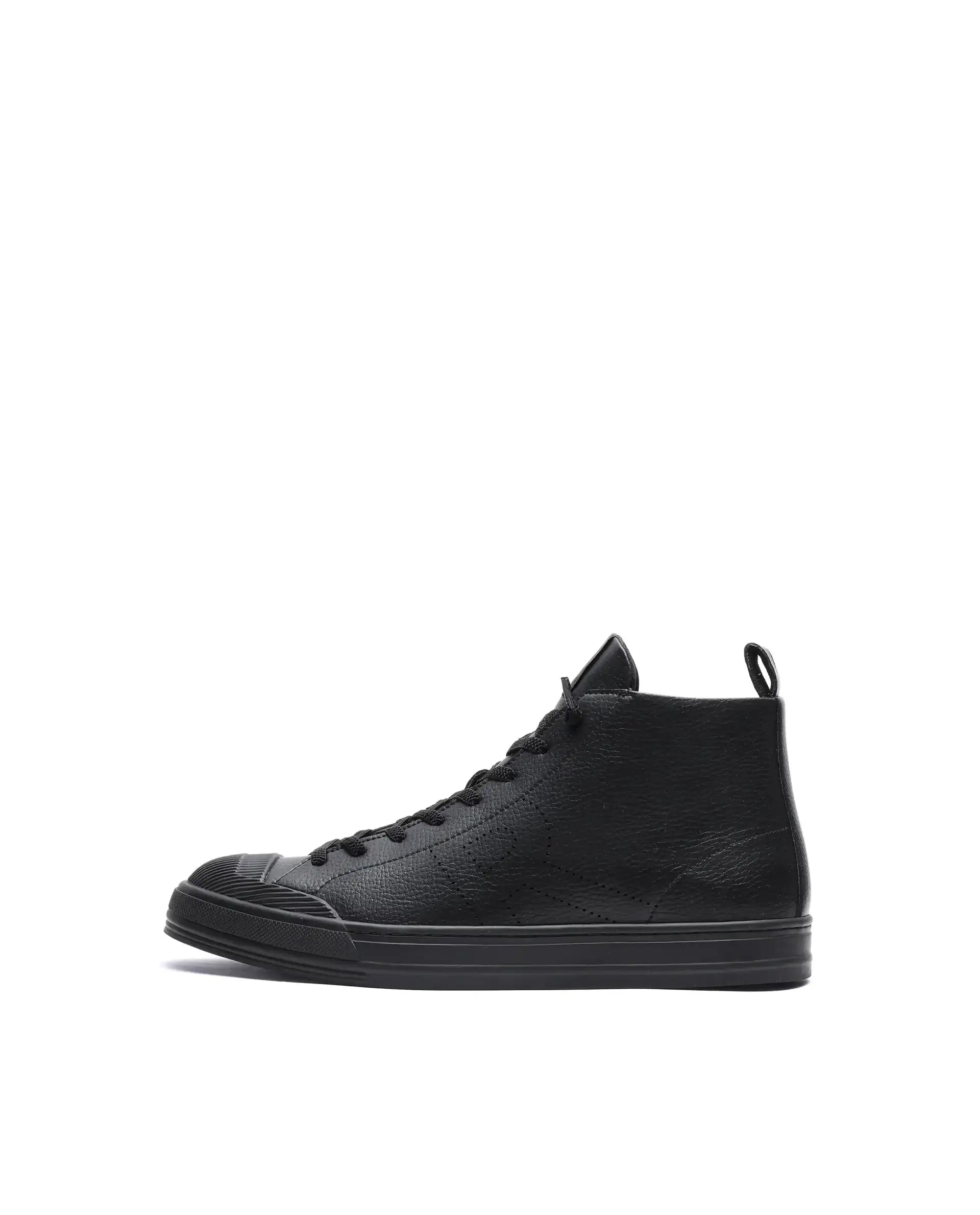 Rare Rabbit Men's Sauron Hi 25 Black Micro Leather Sneaker