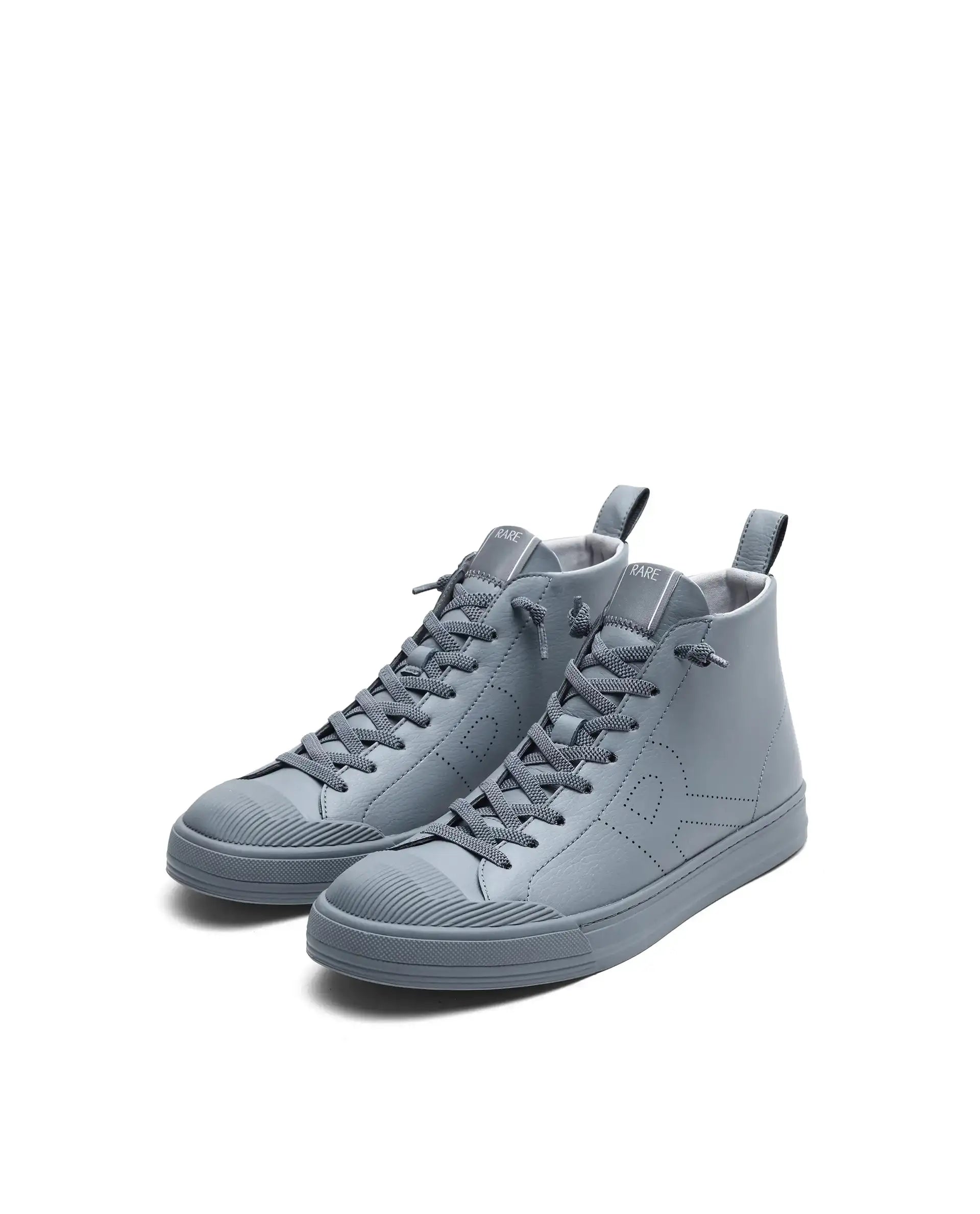 Rare Rabbit Men's Sauron Hi 25 Dark Grey Micro Leather Sneaker