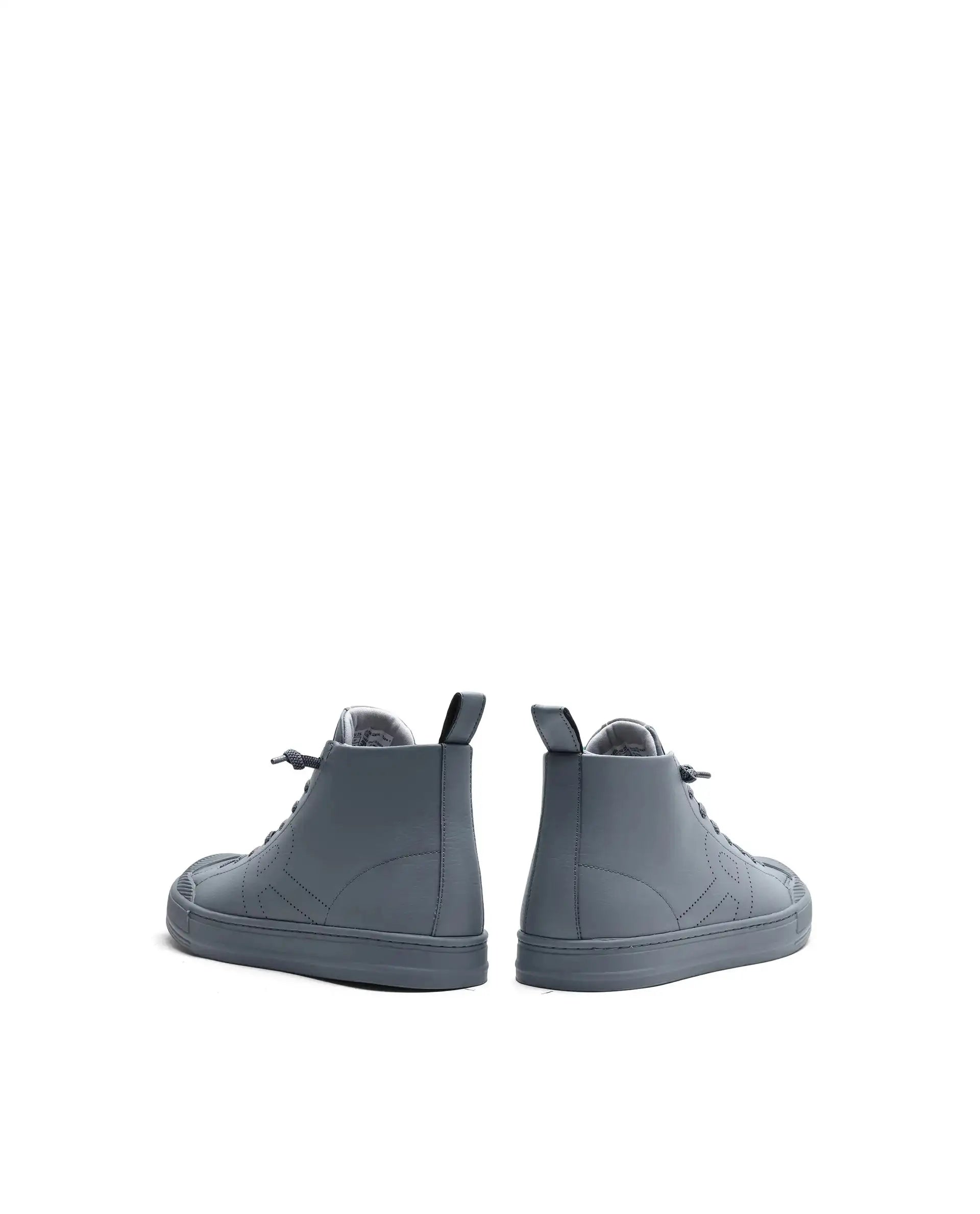 Rare Rabbit Men's Sauron Hi 25 Dark Grey Micro Leather Sneaker