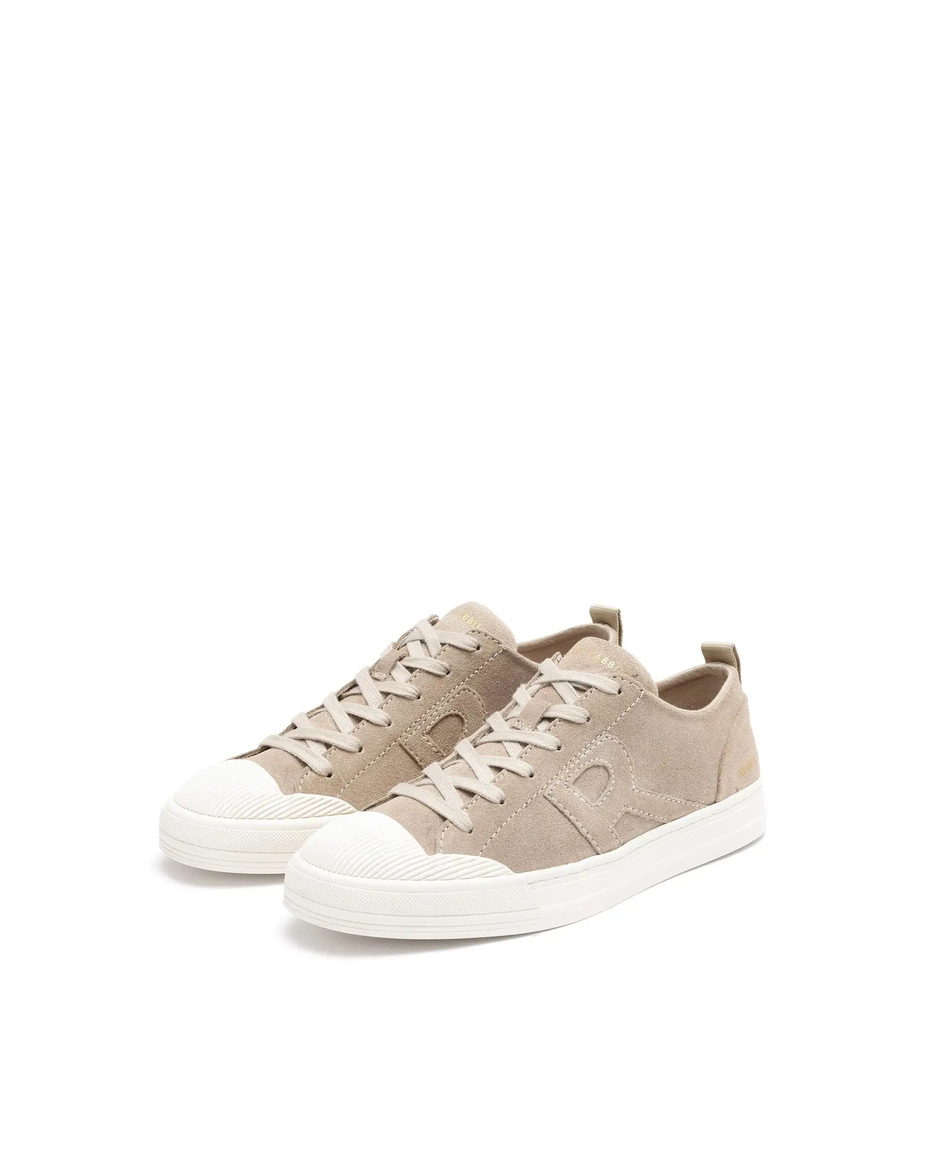 Rare Rabbit Mens Sauron Beige Round Toe Premium Suede Lace Up Low Top Sneaker Shoes