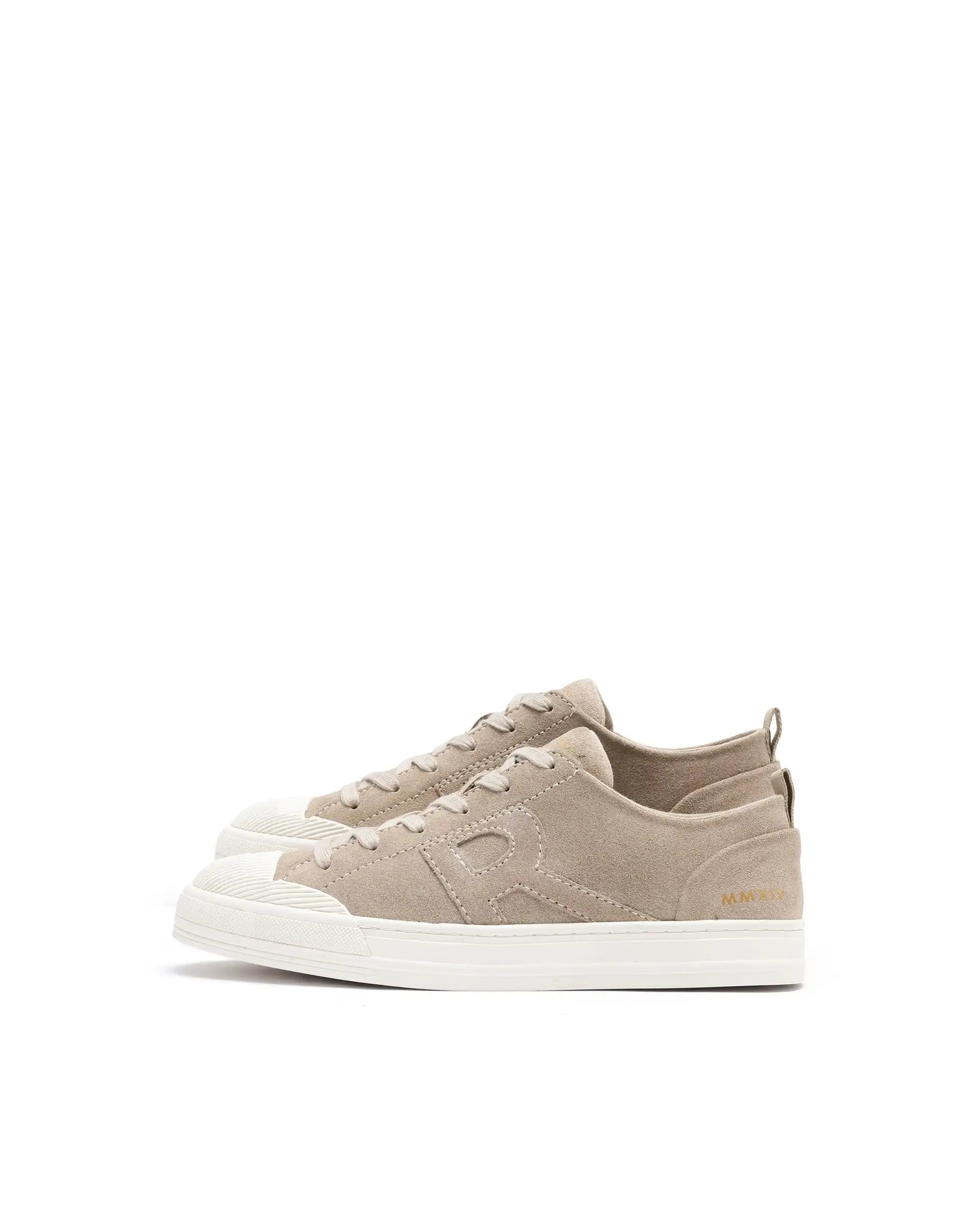 Rare Rabbit Mens Sauron Beige Round Toe Premium Suede Lace Up Low Top Sneaker Shoes
