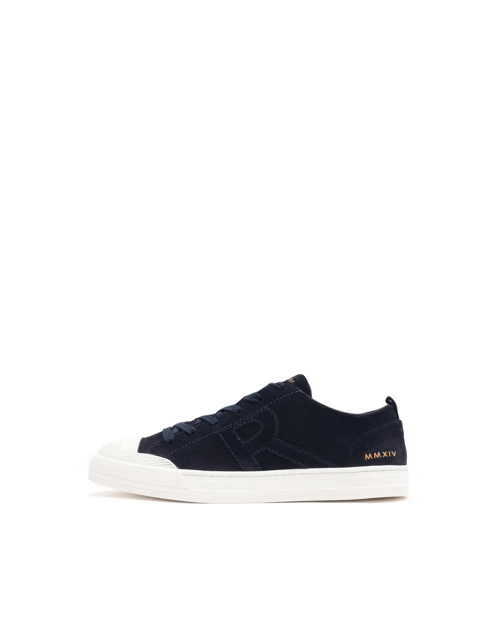 Rare Rabbit Mens Sauron Navy Round Toe Premium Suede Lace Up Low Top Sneaker Shoes