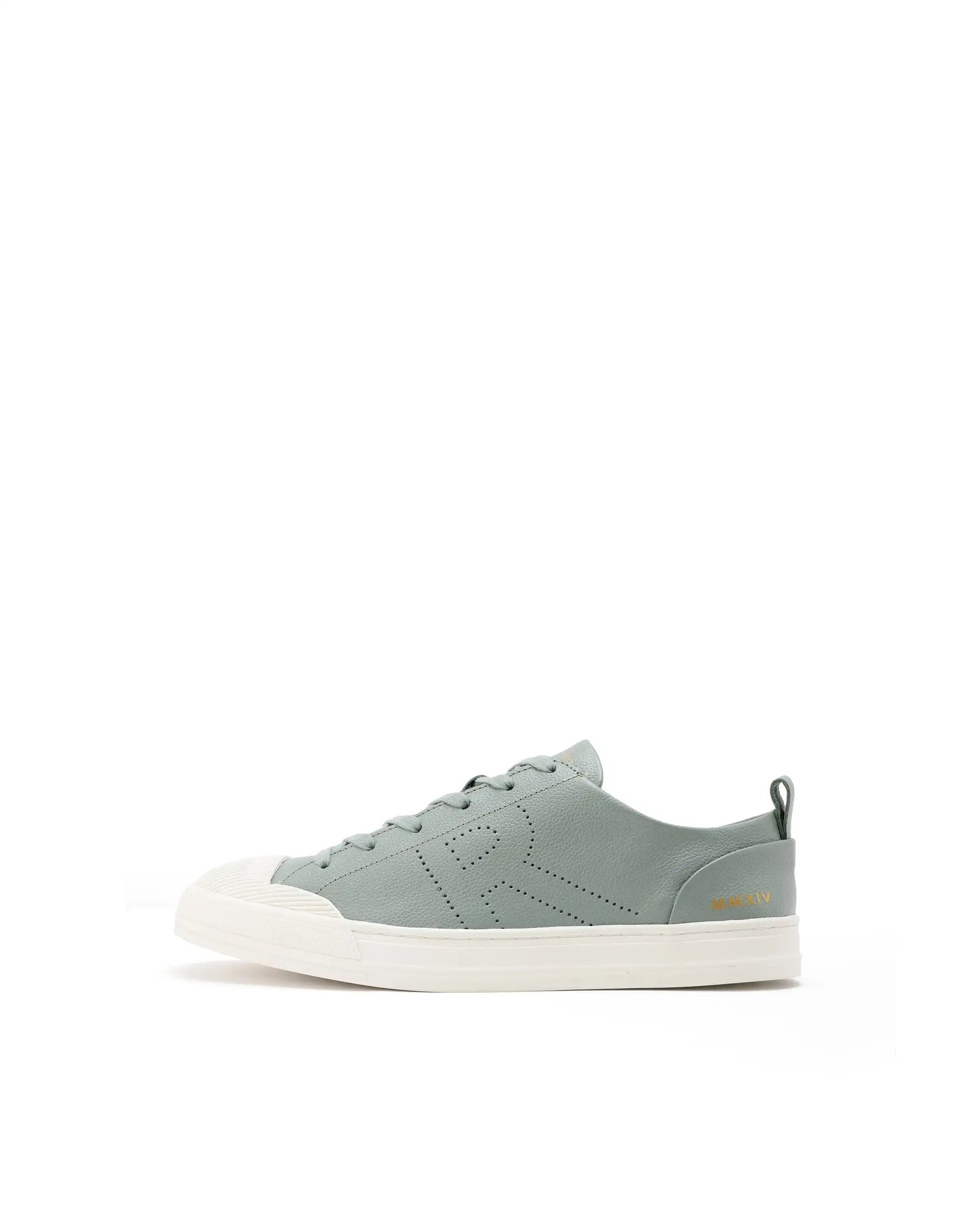 Rare Rabbit Mens Sauron Pro Sage Premium Milled Leather Lace Up Low Top Round Toe Sneaker Shoes