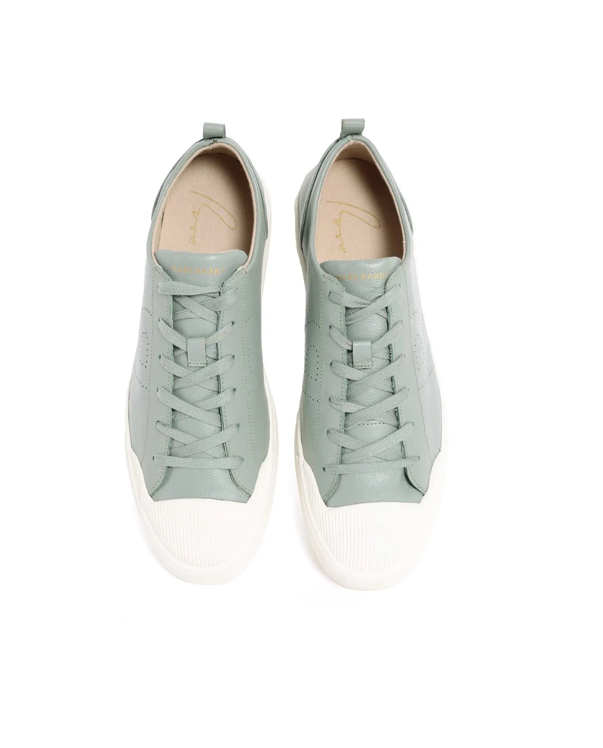 Rare Rabbit Mens Sauron Pro Sage Premium Milled Leather Lace Up Low Top Round Toe Sneaker Shoes
