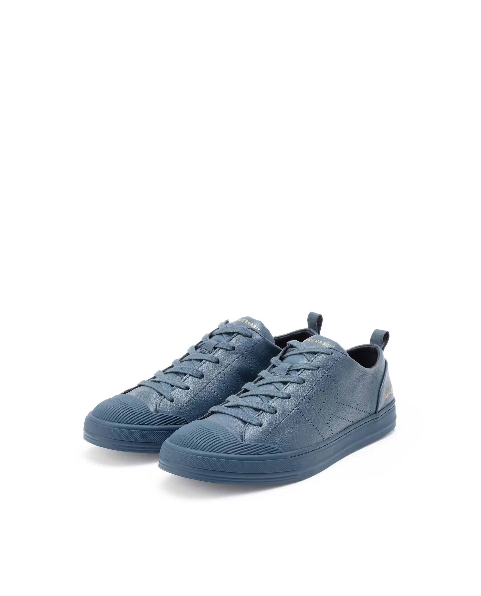 Rare Rabbit Mens Sauron Pro Teal Premium Milled Leather Lace Up Low Top Round Toe Sneaker Shoes