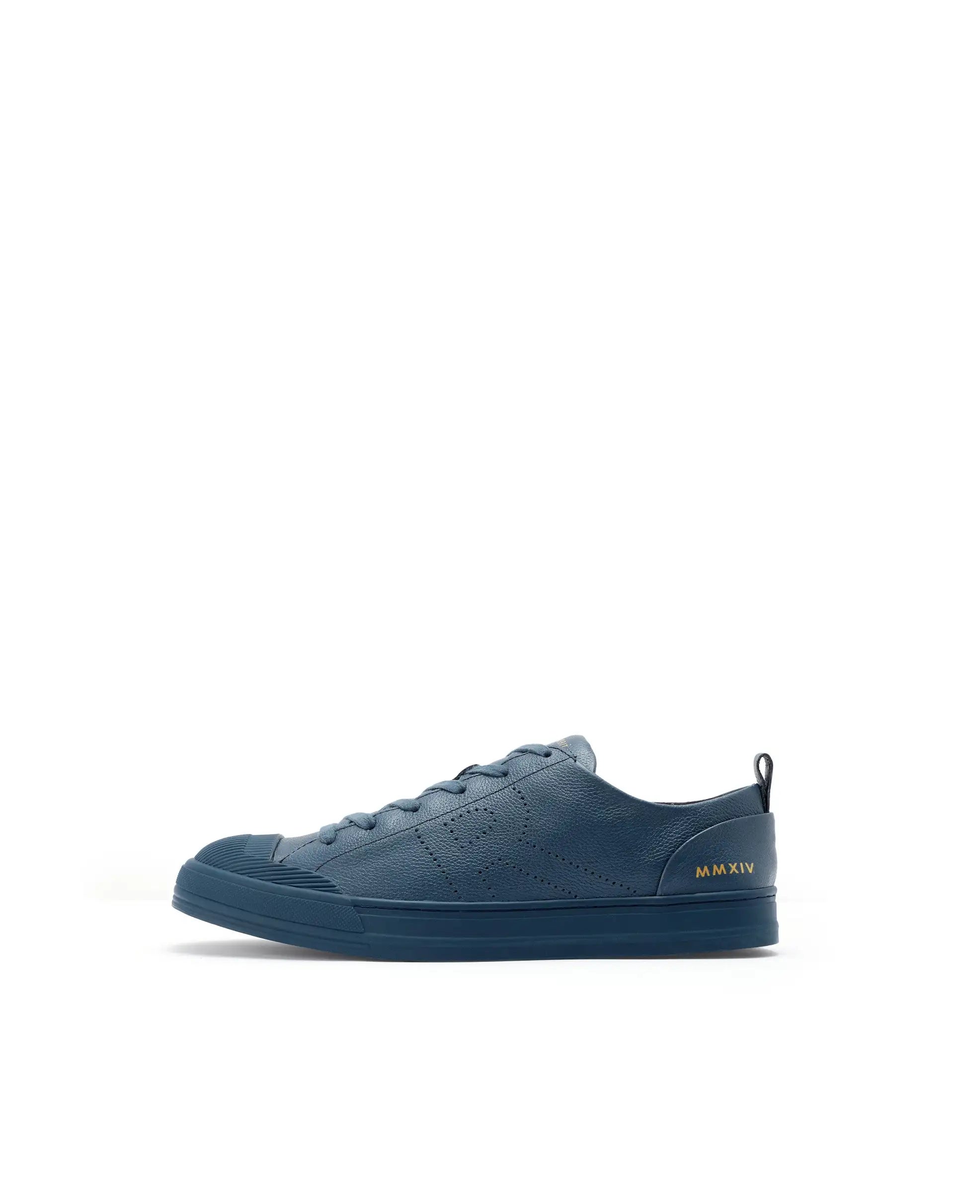 Rare Rabbit Mens Sauron Pro Teal Premium Milled Leather Lace Up Low Top Round Toe Sneaker Shoes