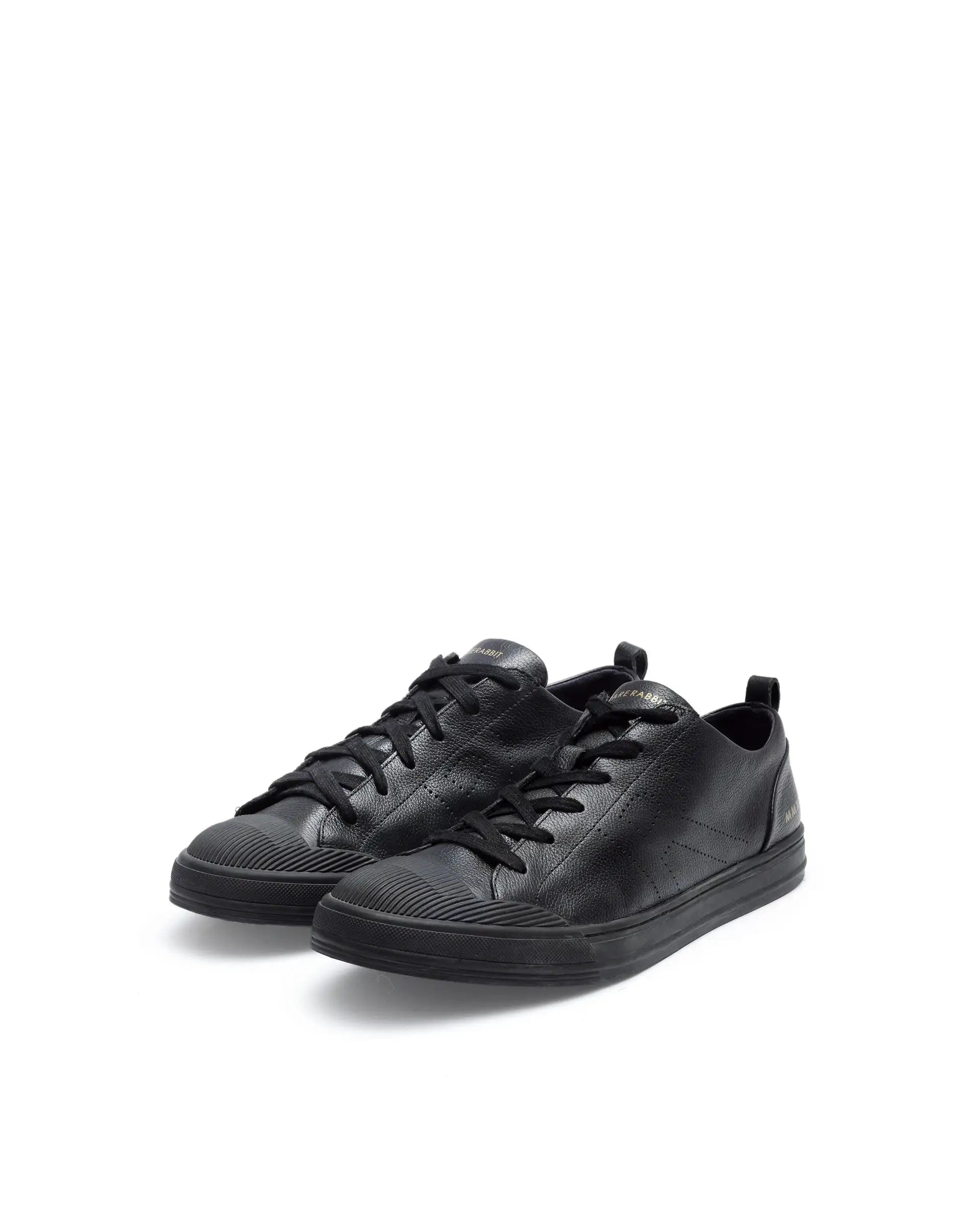 Rare Rabbit Mens Sauron Pro Black Premium Milled Leather Lace Up Low Top Round Toe Sneaker Shoes