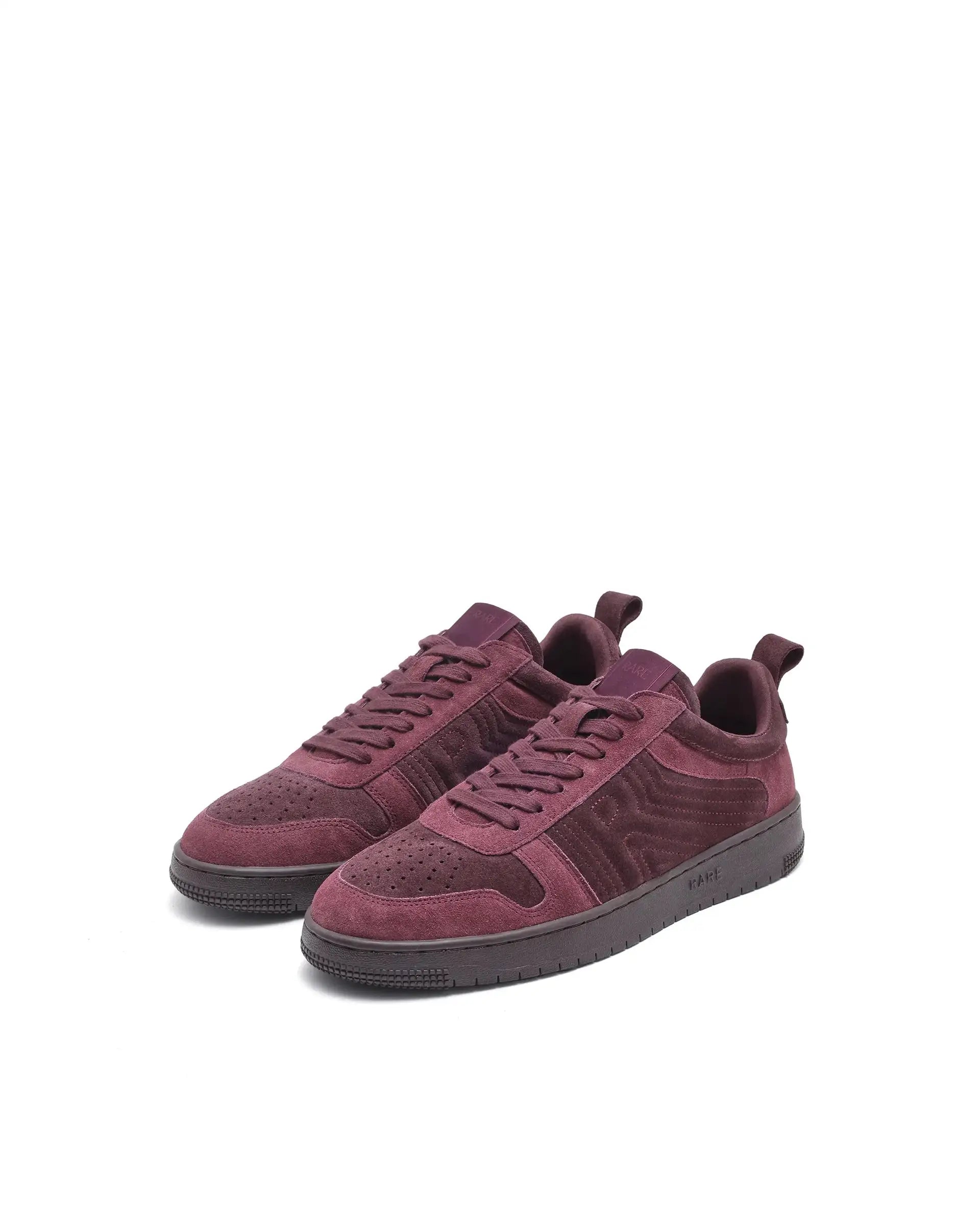 Rare Rabbit Men Senab Purple Genuine Suede Leather Low-Top Lace Up Sneaker Shoes