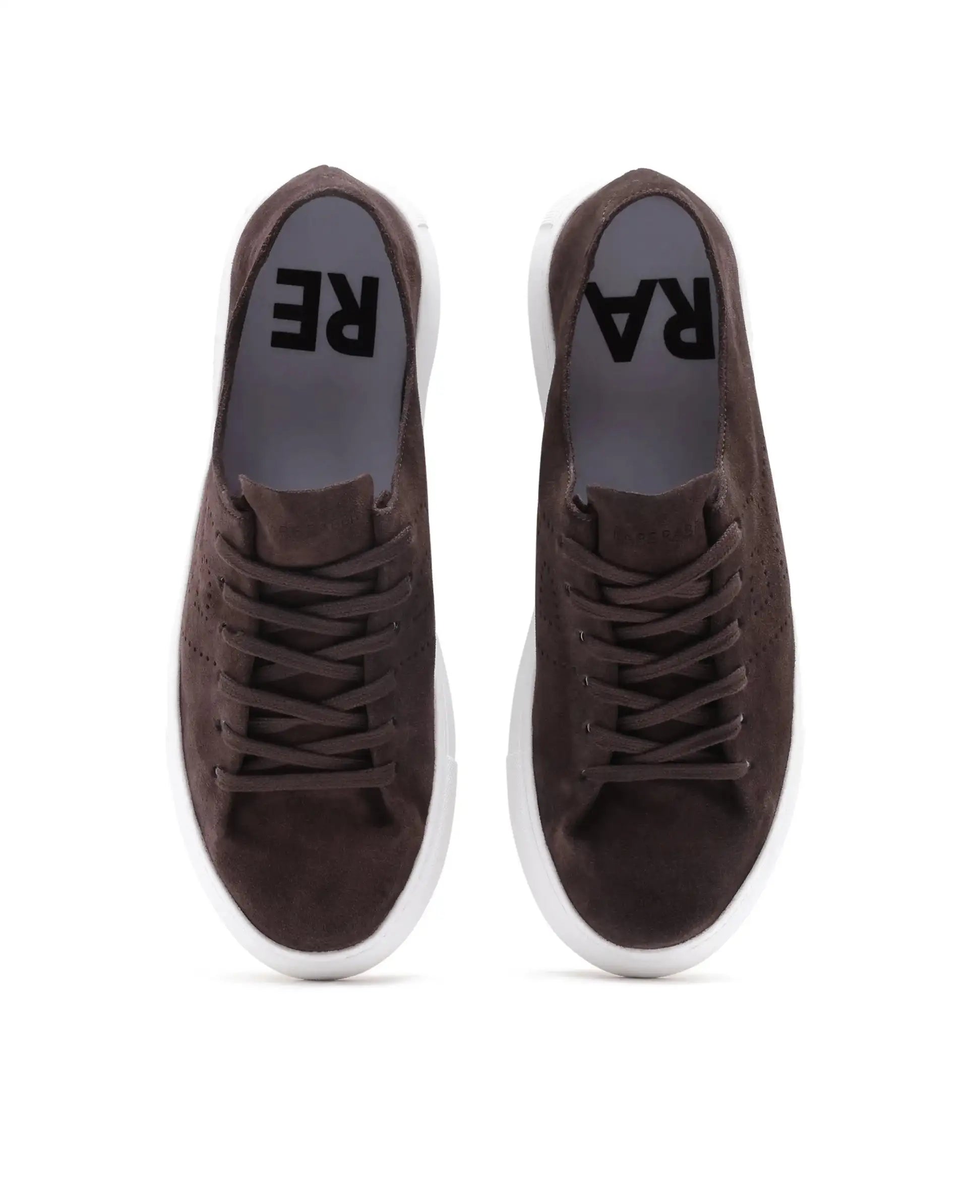 Rare Rabbit Men Skin Brown Genuine Suede Monotone Upper Low-Top Lace-Up Plain Shoes