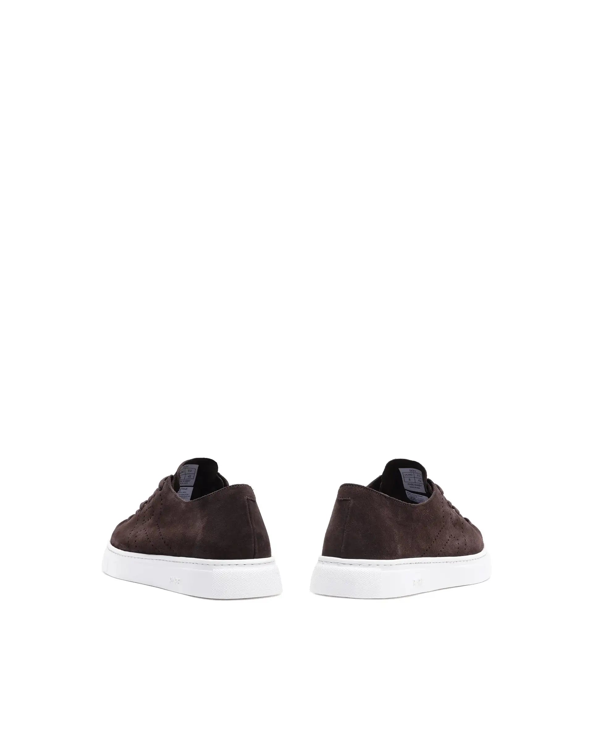 Rare Rabbit Men Skin Brown Genuine Suede Monotone Upper Low-Top Lace-Up Plain Shoes