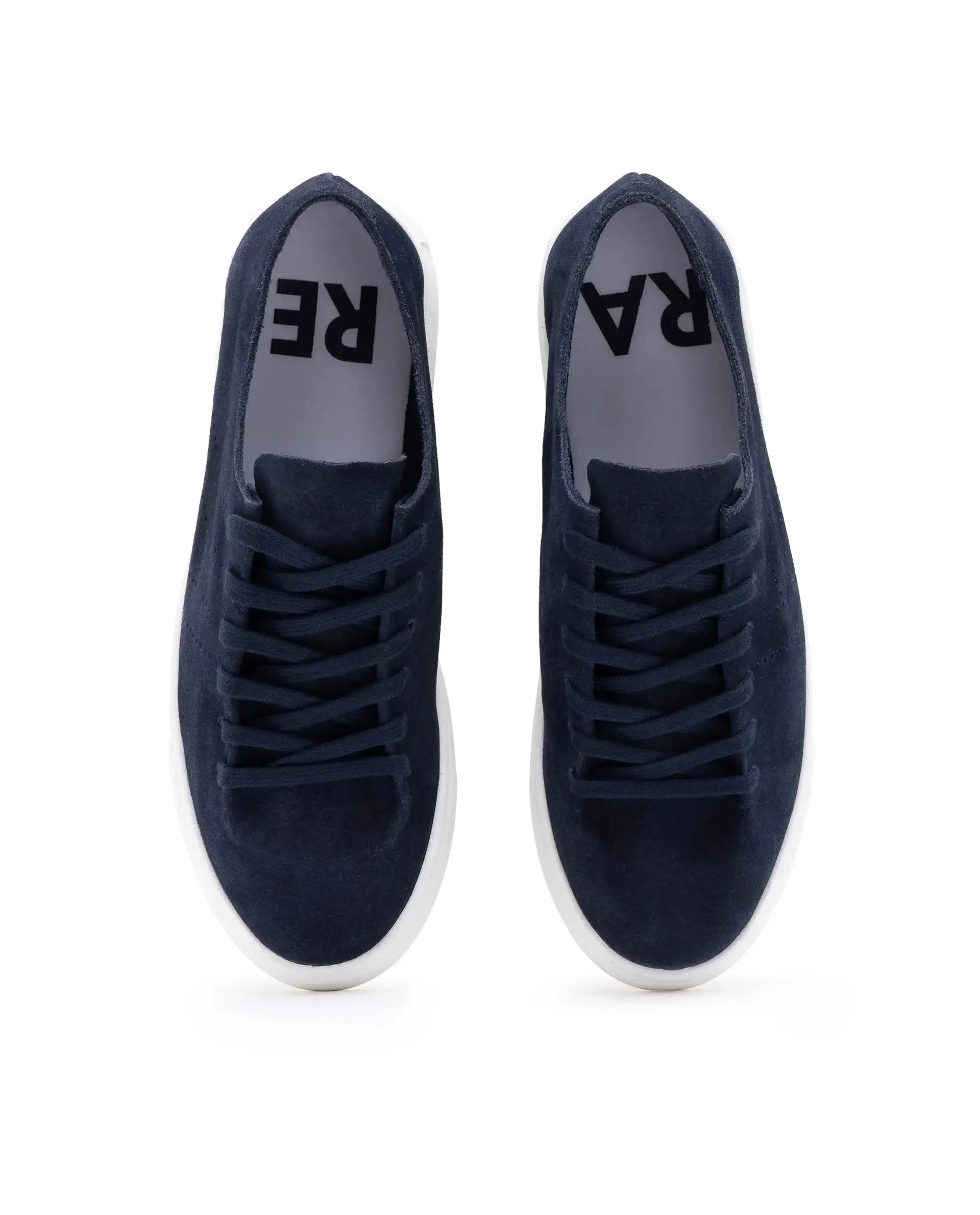 Rare Rabbit Men Skin Navy Suede Monotone Upper Low-Top Lace-Up Plain Shoes