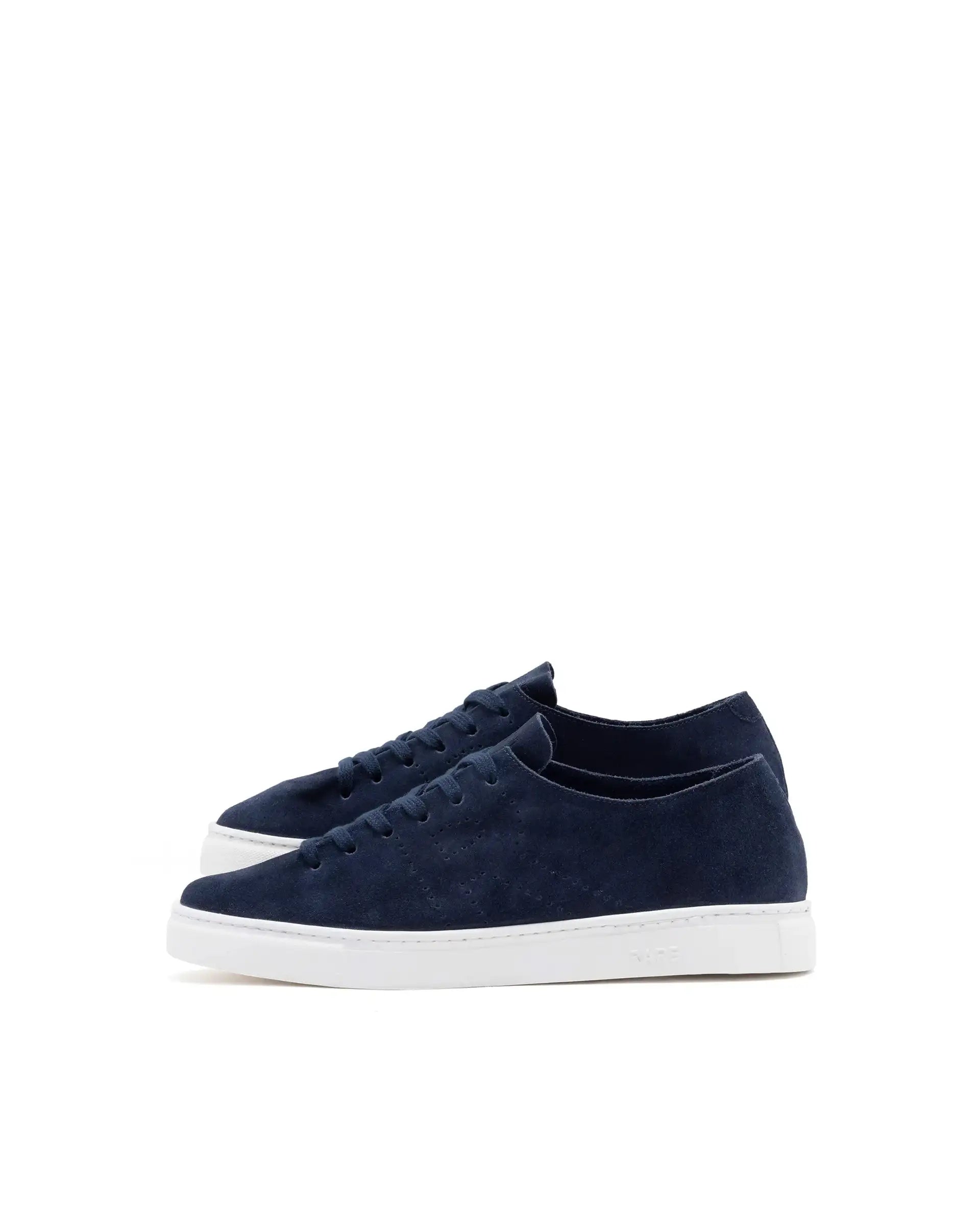 Rare Rabbit Men Skin Navy Suede Monotone Upper Low-Top Lace-Up Plain Shoes