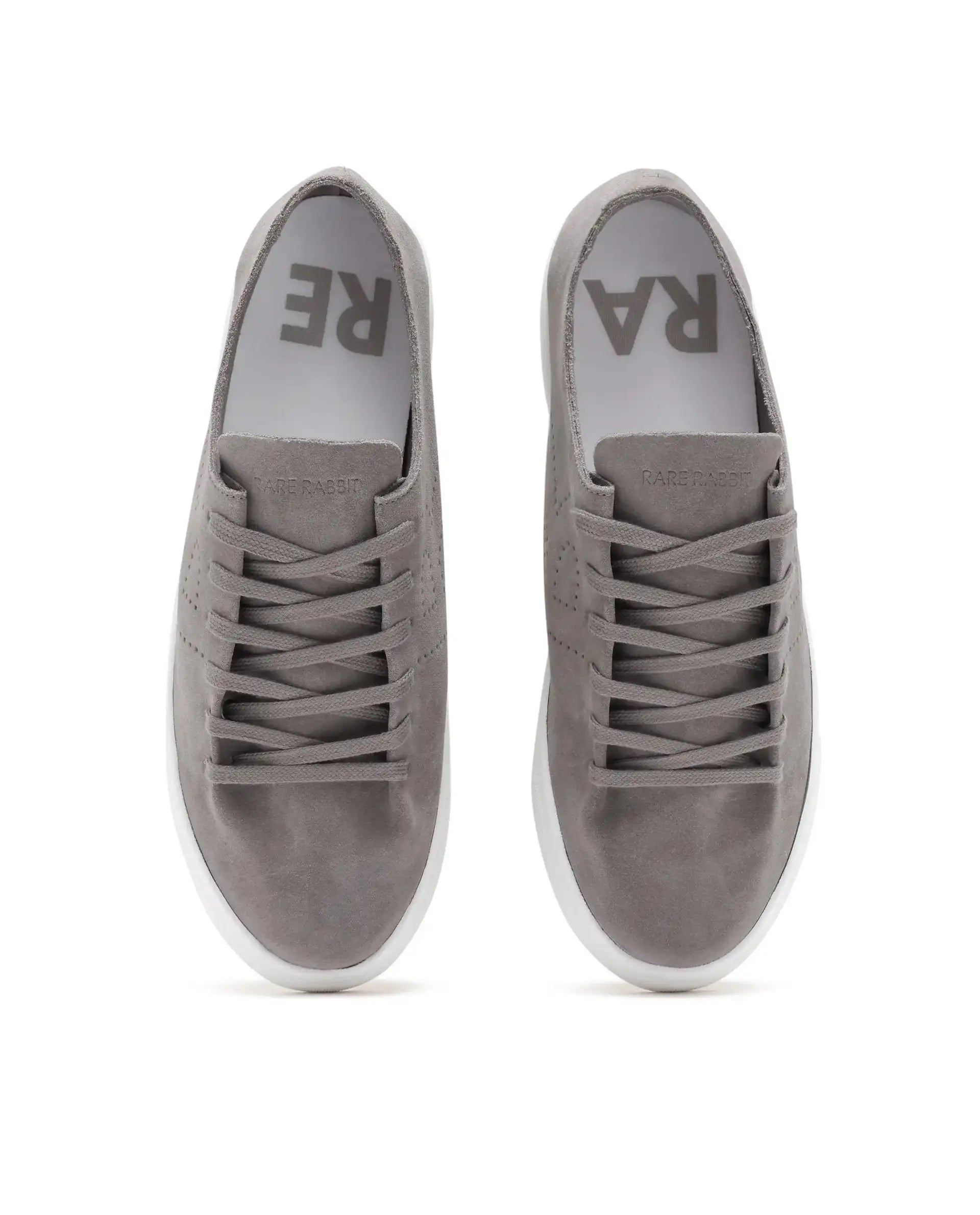 Rare Rabbit Men Skin Taupe Suede Monotone Upper Low-Top Lace-Up Plain Shoes