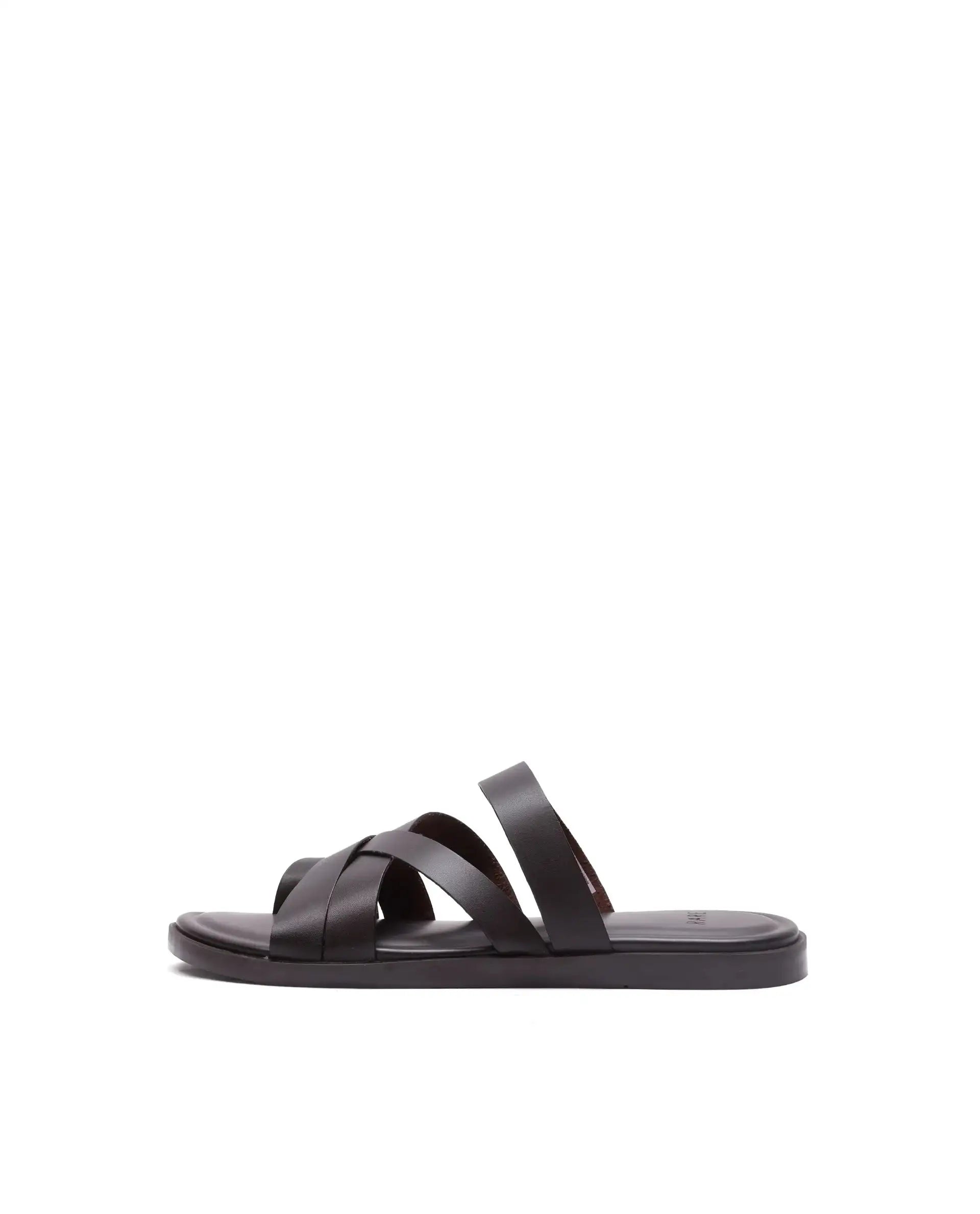 Rare Rabbit Men Soho Dark Coffee Slip-On Closure Sandal