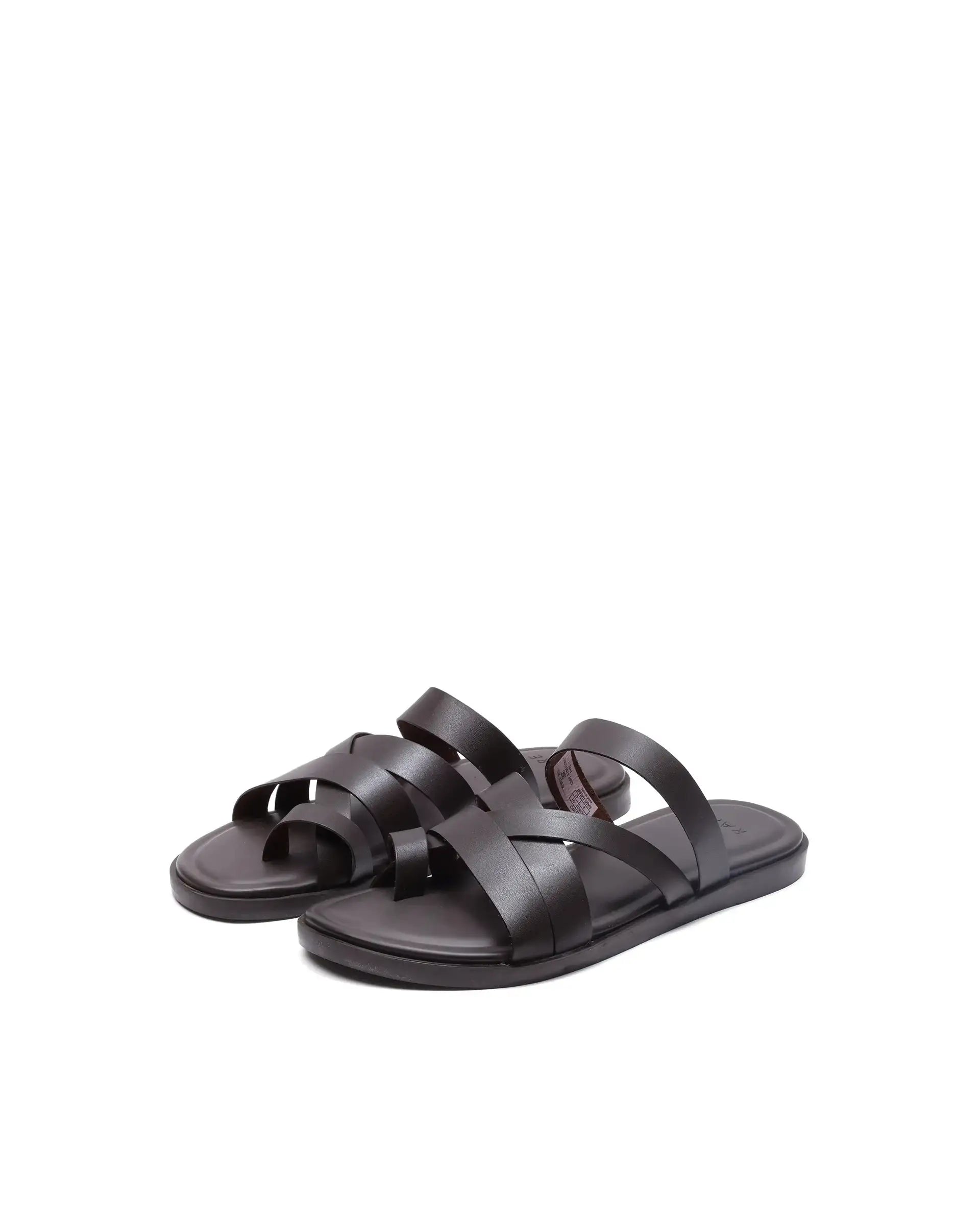 Rare Rabbit Men Soho Dark Coffee Slip-On Closure Sandal