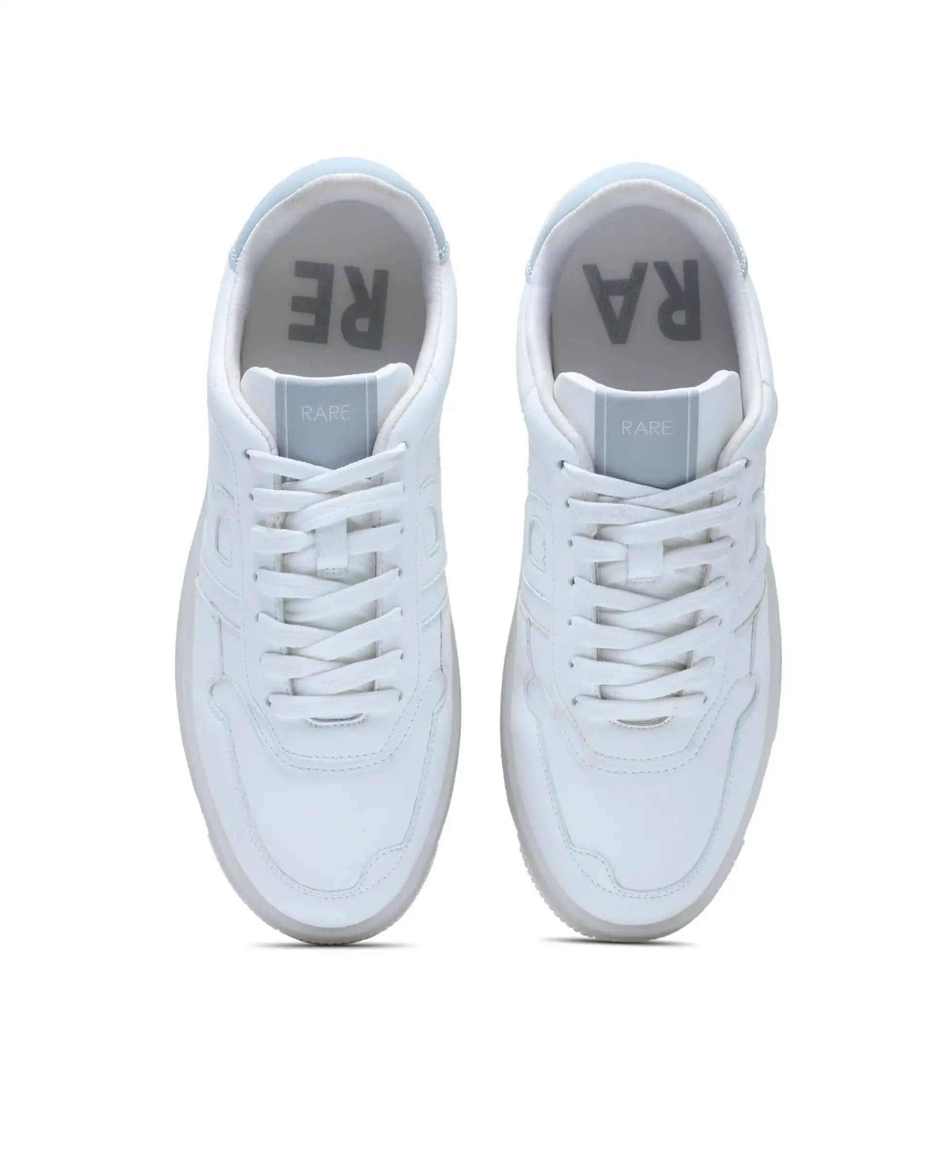 Rare Rabbit Men's Solara White Lace-Up Closure Micro Leather Sneaker