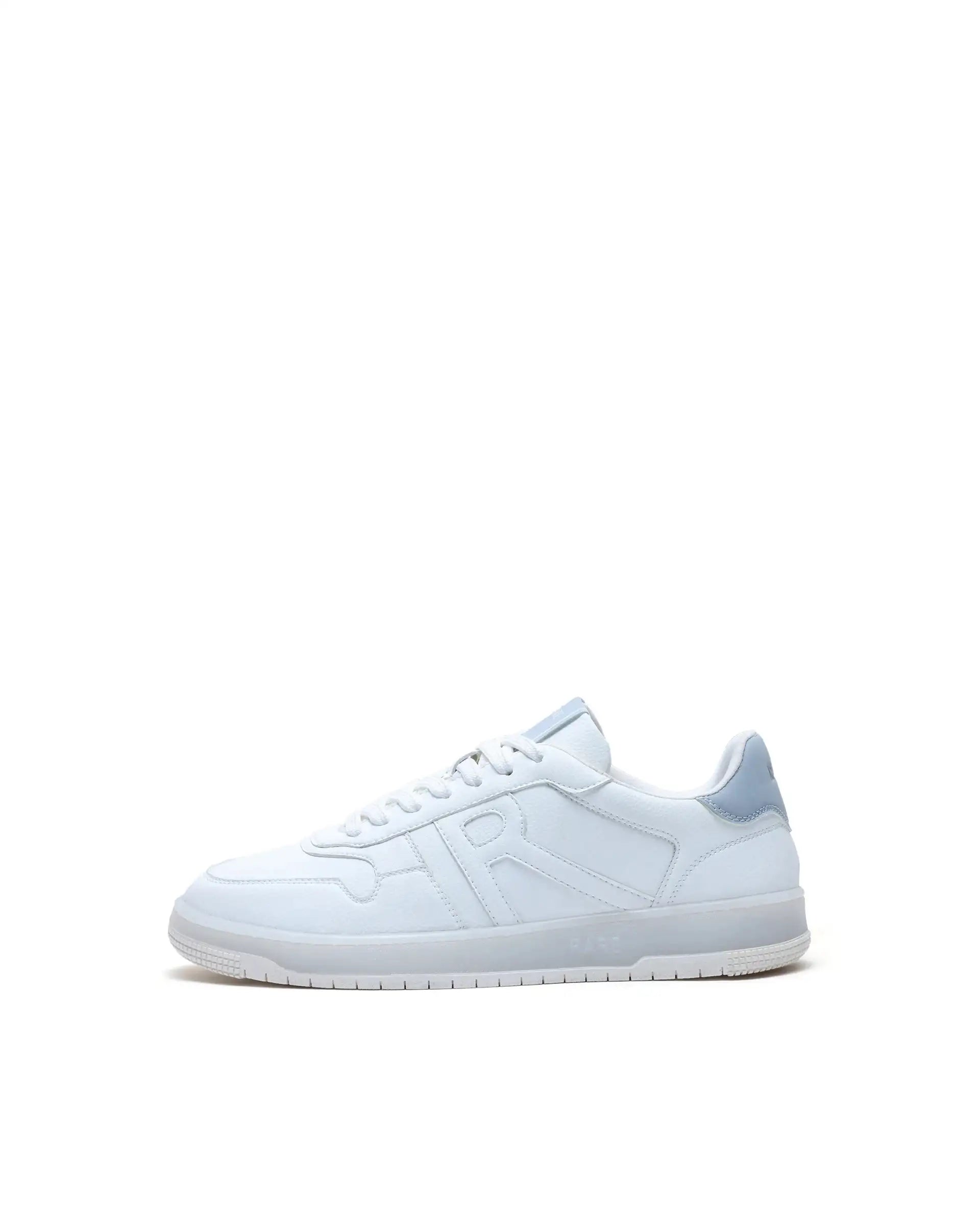 Rare Rabbit Men's Solara White Lace-Up Closure Micro Leather Sneaker