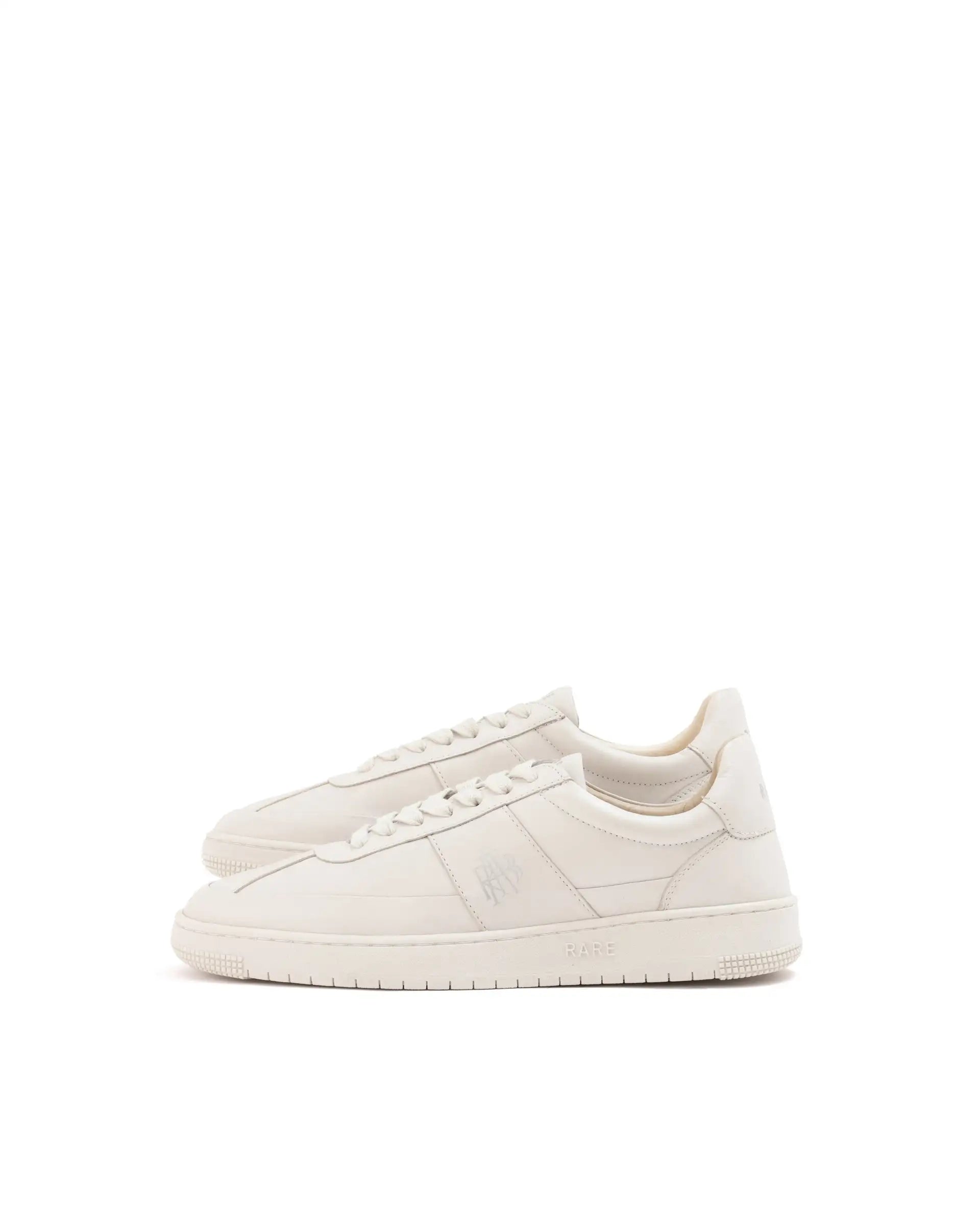 Rare Rabbit Men's Stellara Light Ivory Leather Low-Top Lace-Up Sneaker Shoes