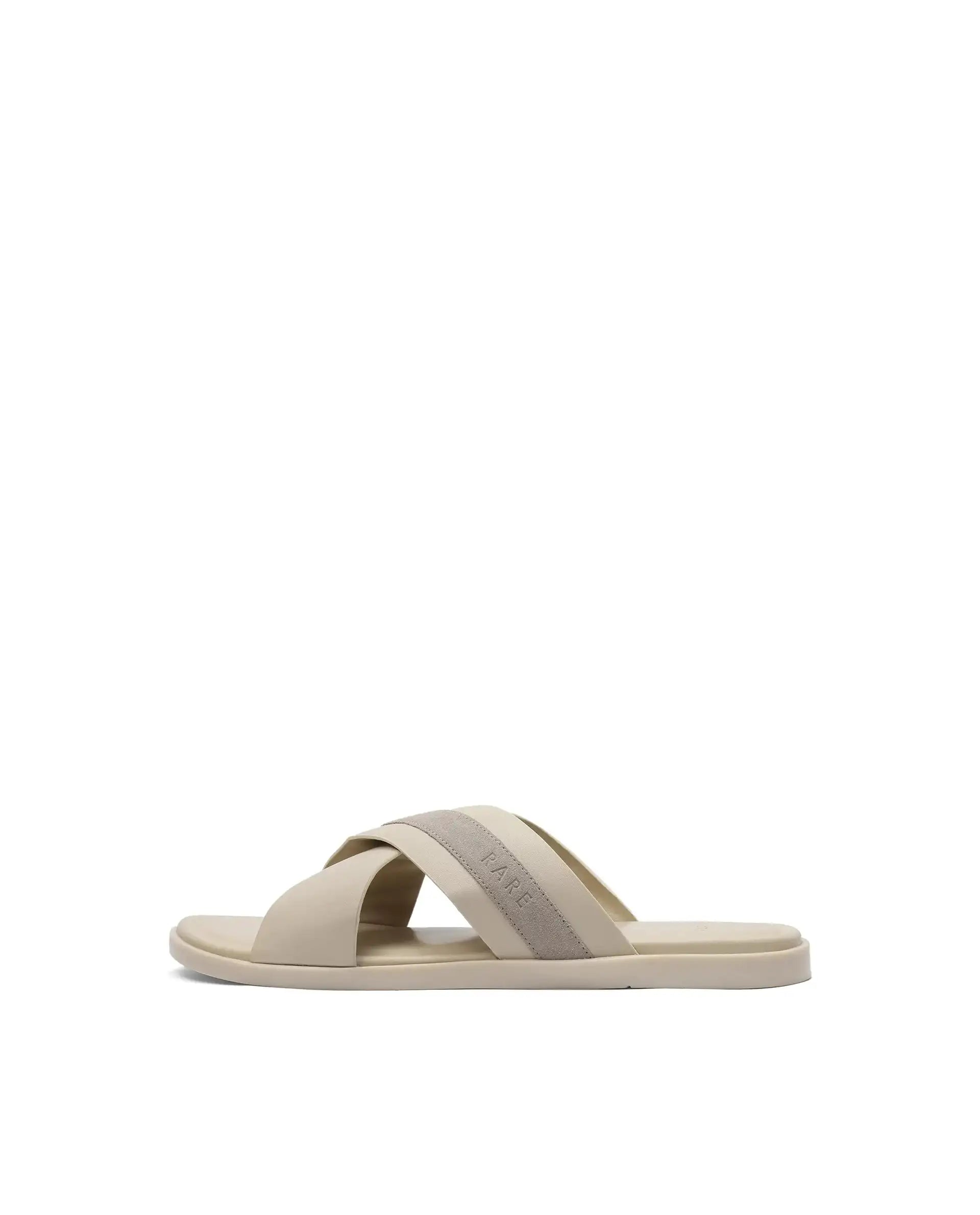 Rare Rabbit Men's Stride Beige Slip-On Closure Sandal
