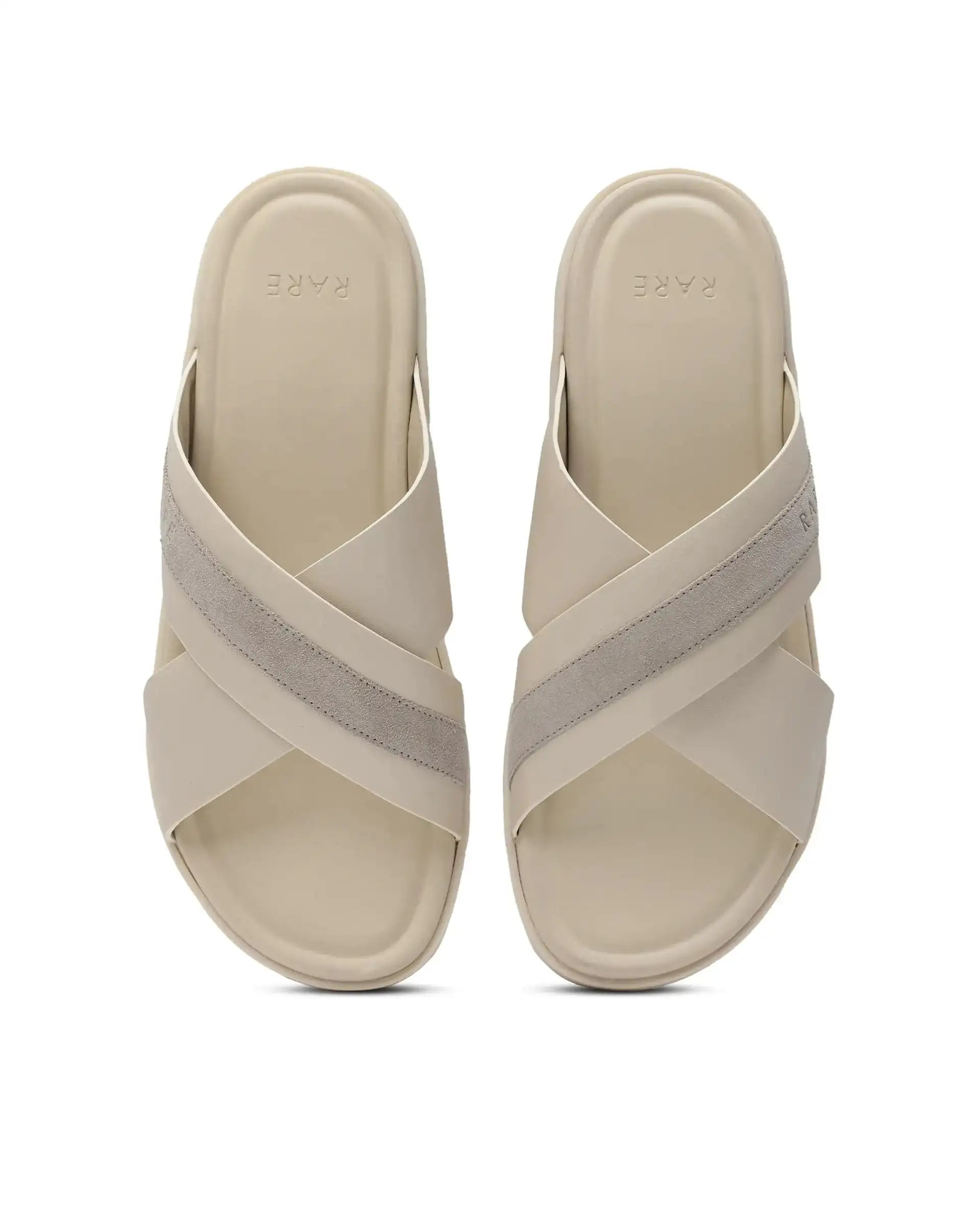 Rare Rabbit Men's Stride Beige Slip-On Closure Sandal