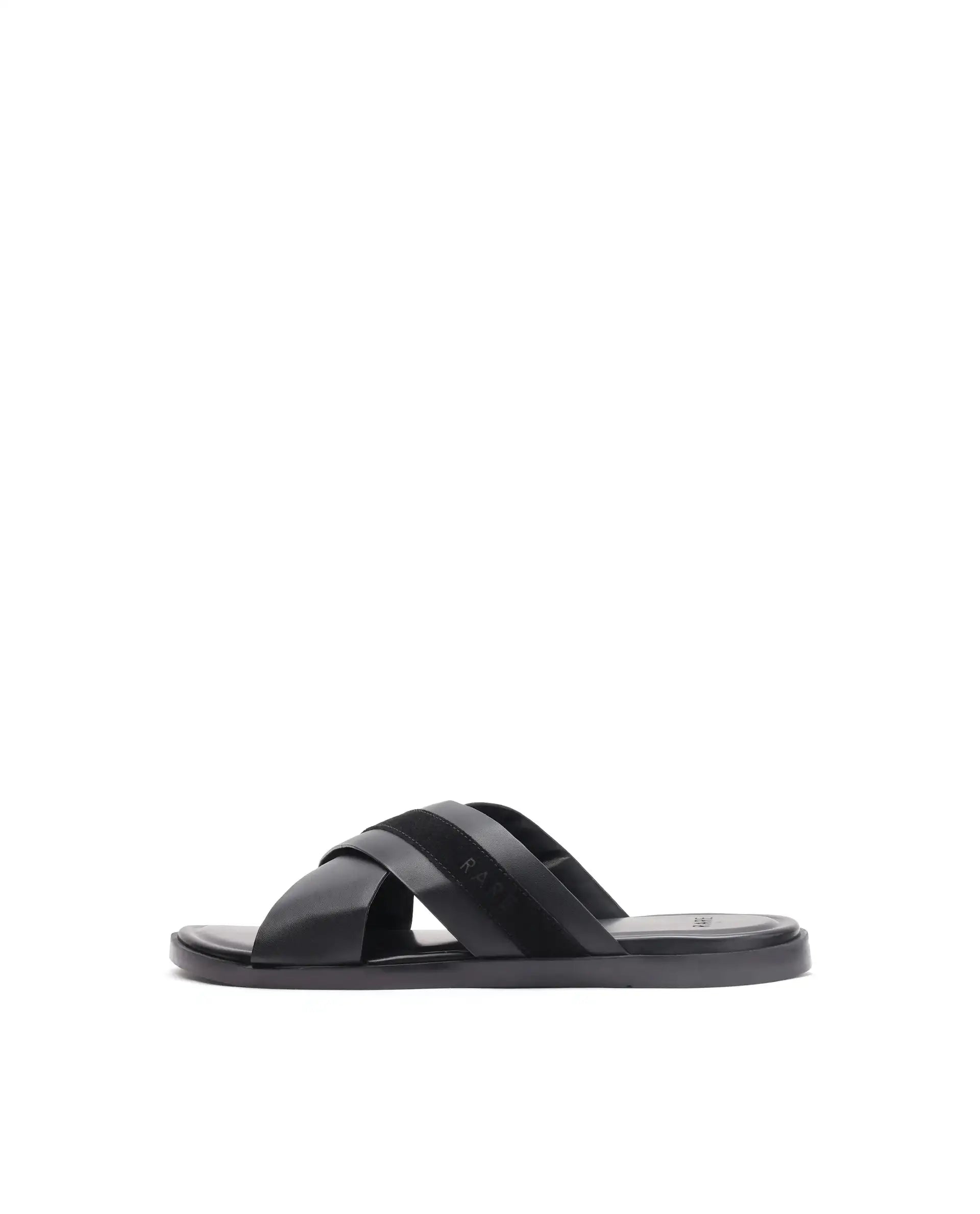 Rare Rabbit Men's Stride Black Slip-On Closure Sandal