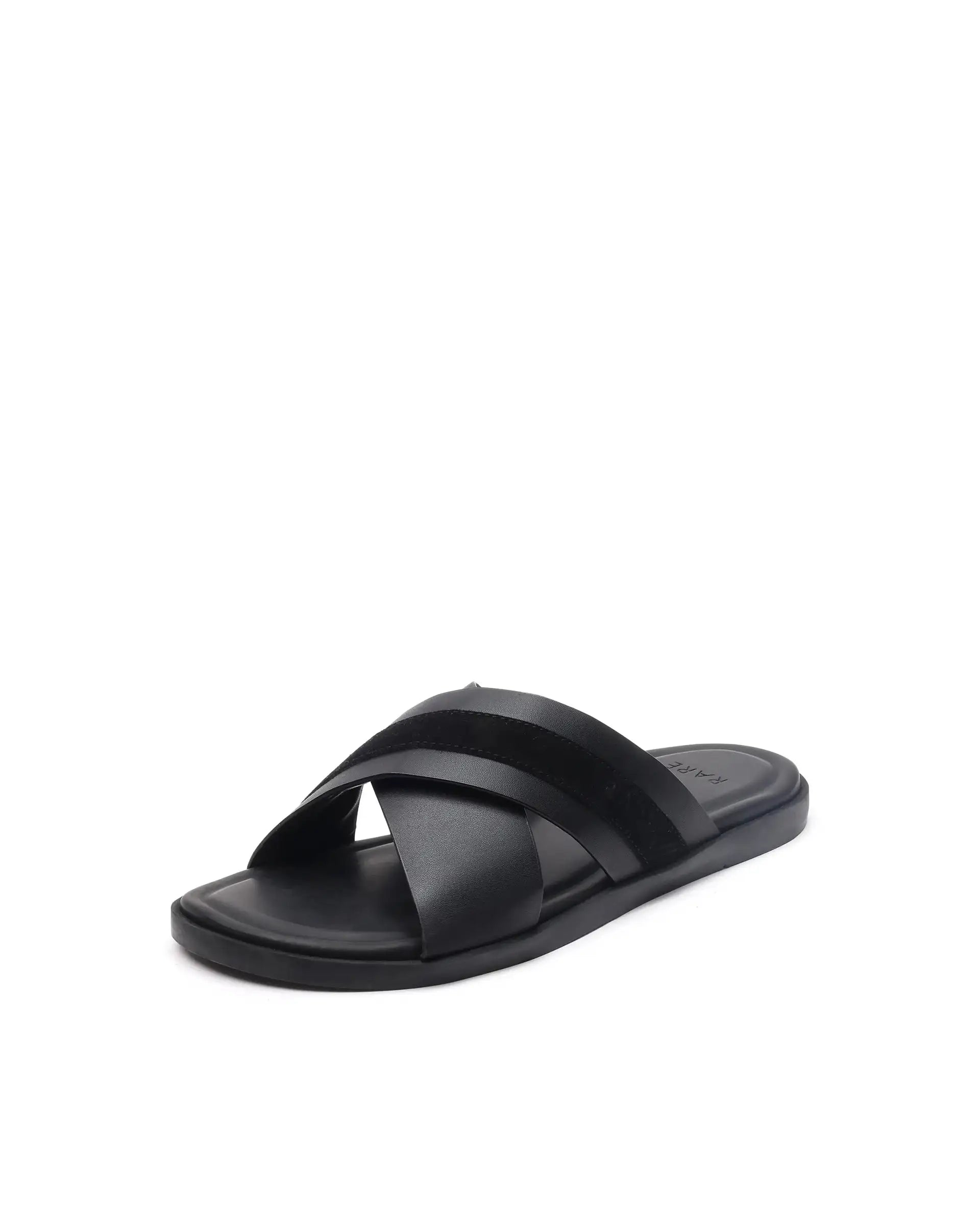 Rare Rabbit Men's Stride Black Slip-On Closure Sandal