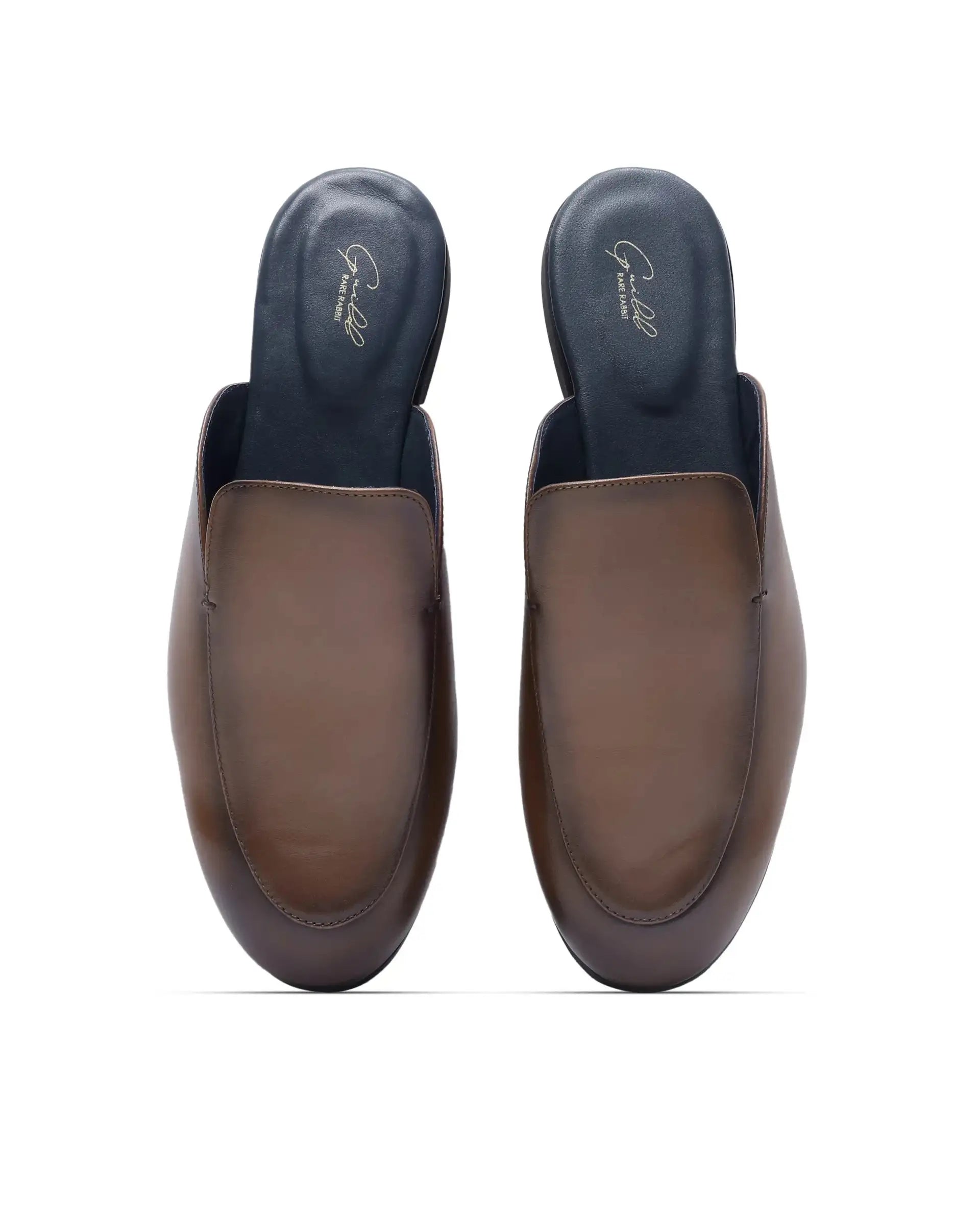 Rare Rabbit Men Sydney Cappacinno Tan Slip-On Mule