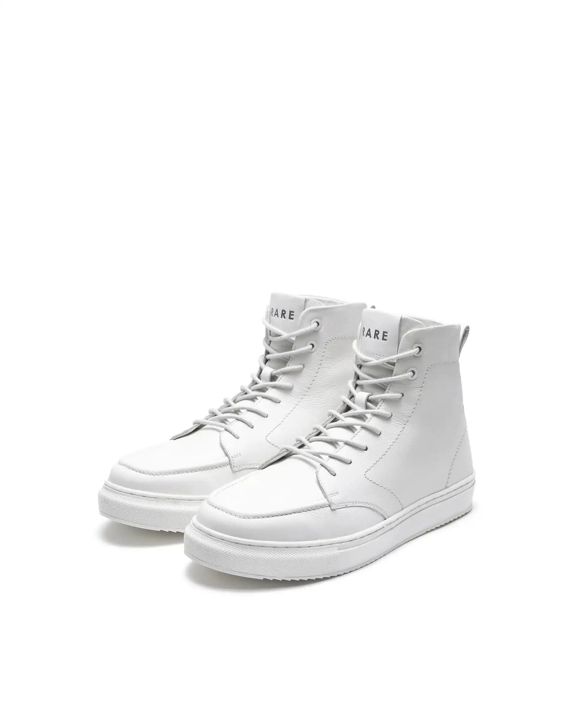 Rare Rabbit Men's Taico White Leather Lace-Up Closure Boots