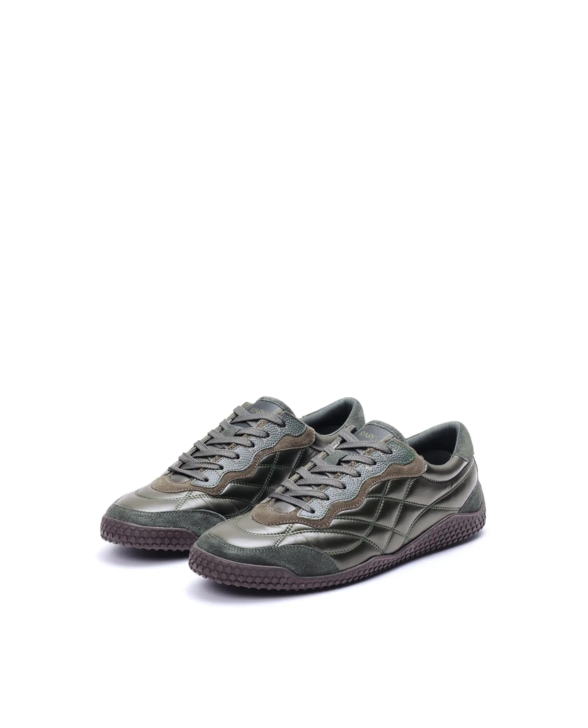Rare Rabbit Men's Temo Olive Parachute Lace-Up Closure Sneaker