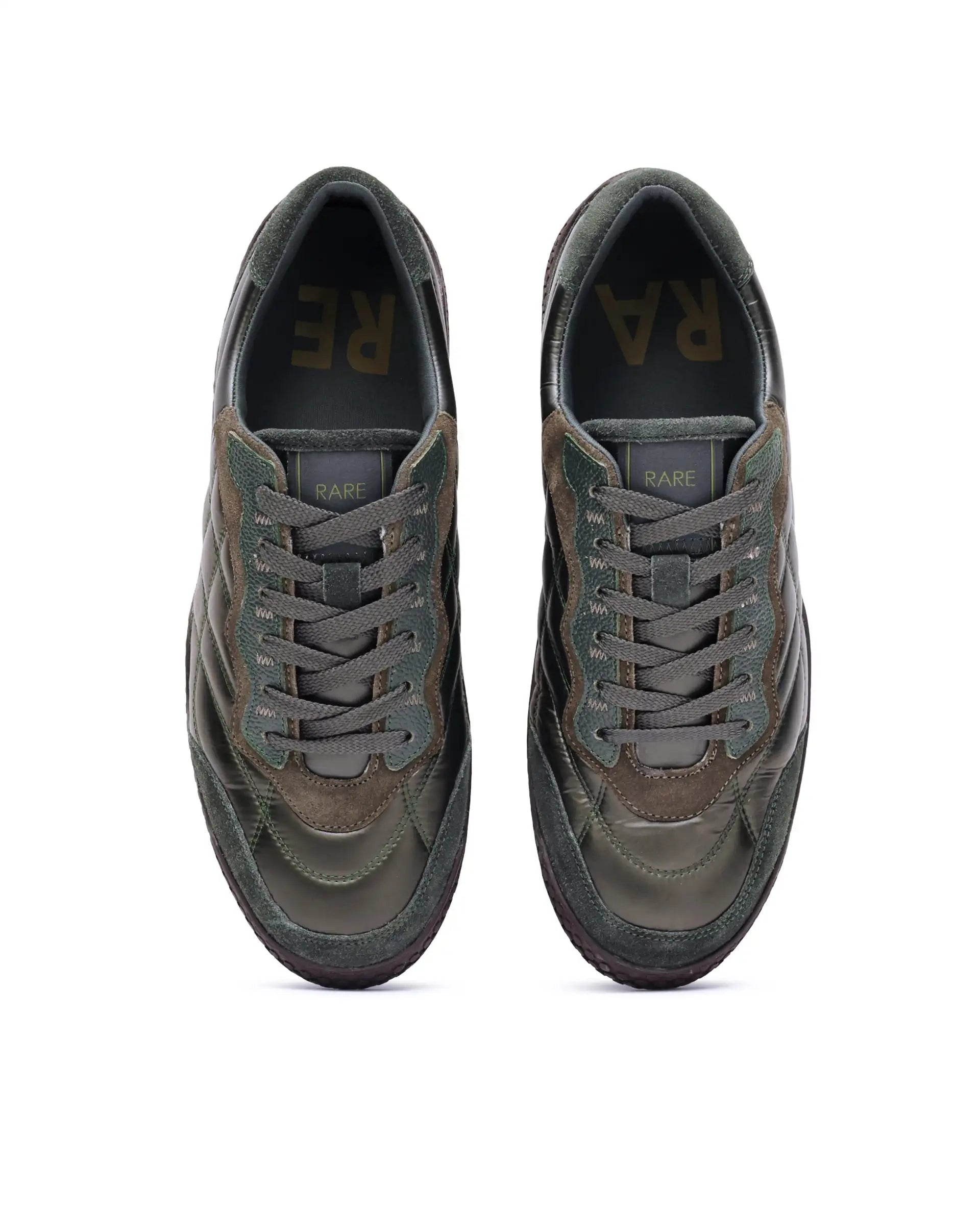 Rare Rabbit Men's Temo Olive Parachute Lace-Up Closure Sneaker