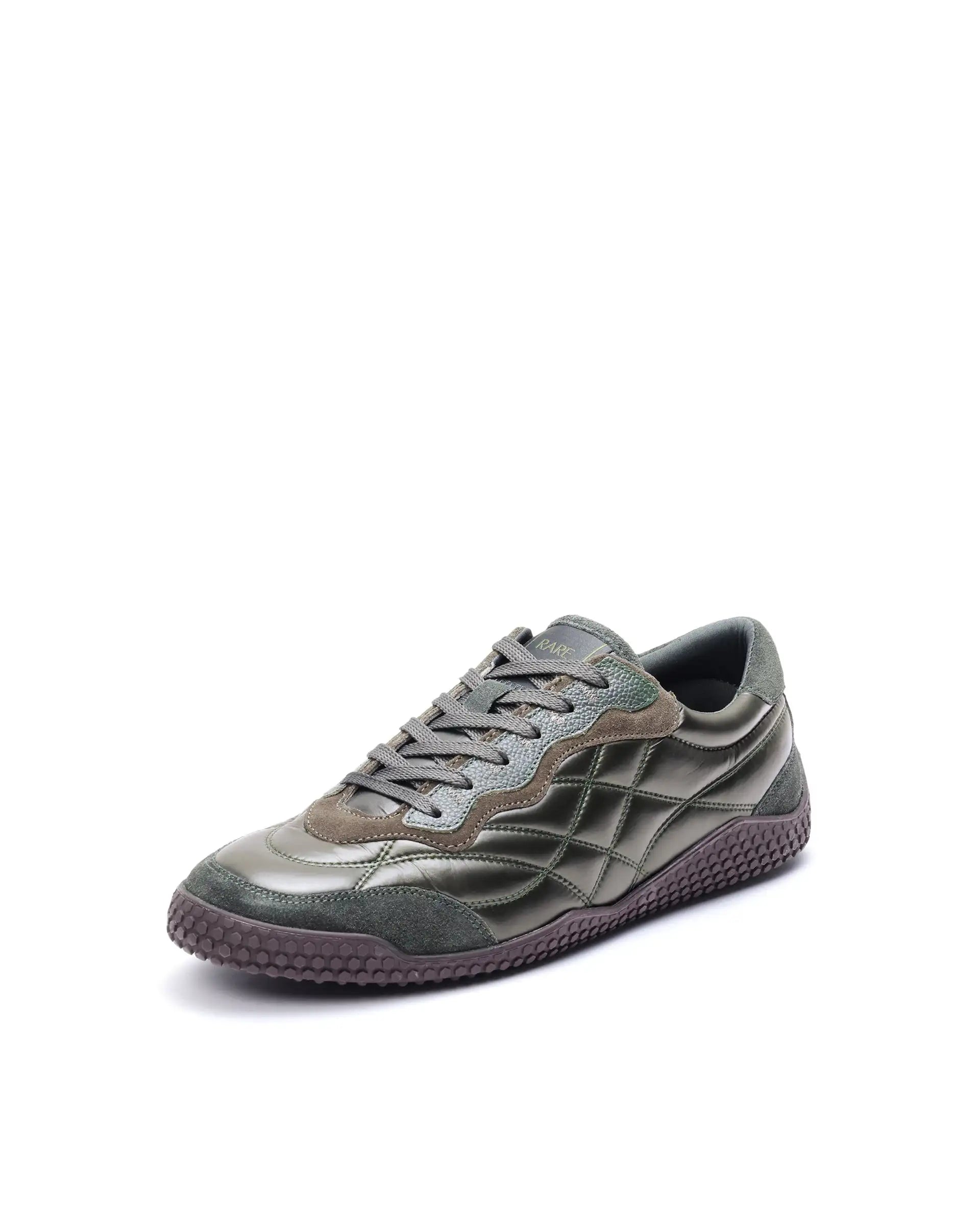 Rare Rabbit Men's Temo Olive Parachute Lace-Up Closure Sneaker