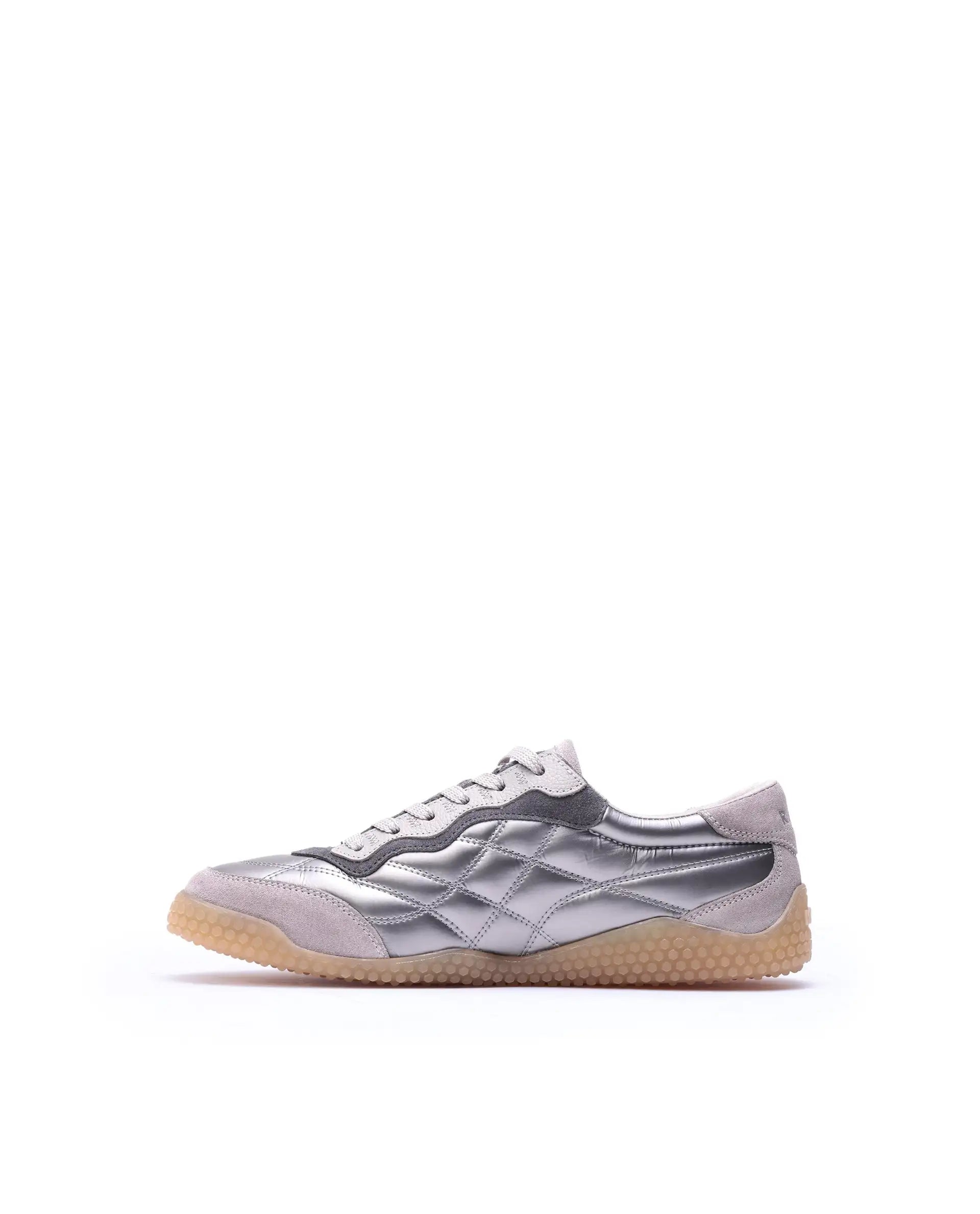 Rare Rabbit Men's Temo Silver Parachute Lace-Up Closure Sneaker