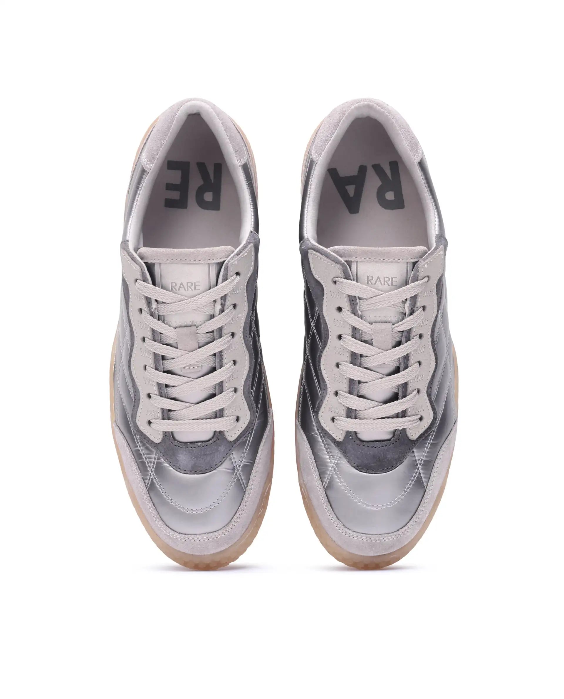 Rare Rabbit Men's Temo Silver Parachute Lace-Up Closure Sneaker