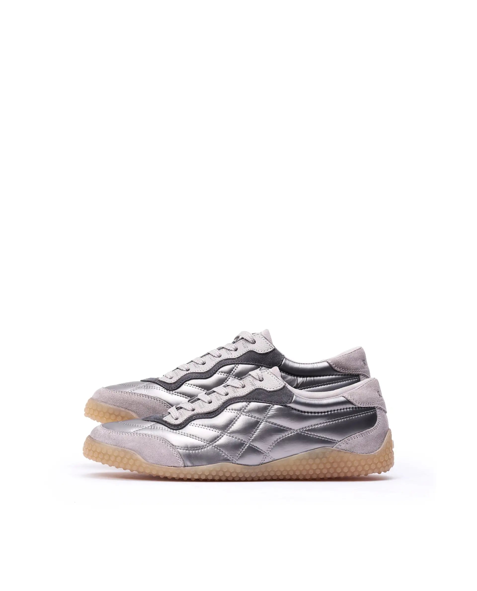 Rare Rabbit Men's Temo Silver Parachute Lace-Up Closure Sneaker