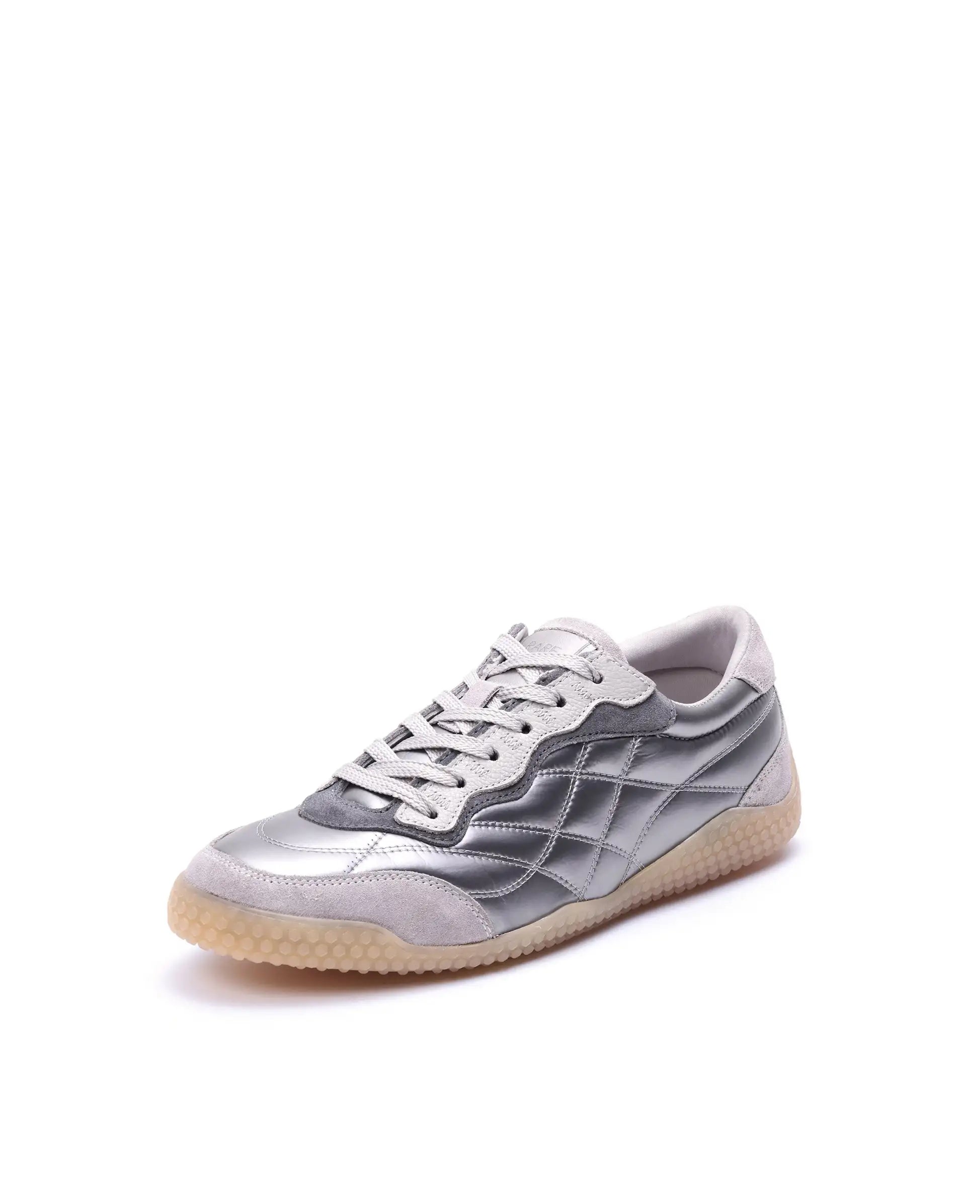 Rare Rabbit Men's Temo Silver Parachute Lace-Up Closure Sneaker
