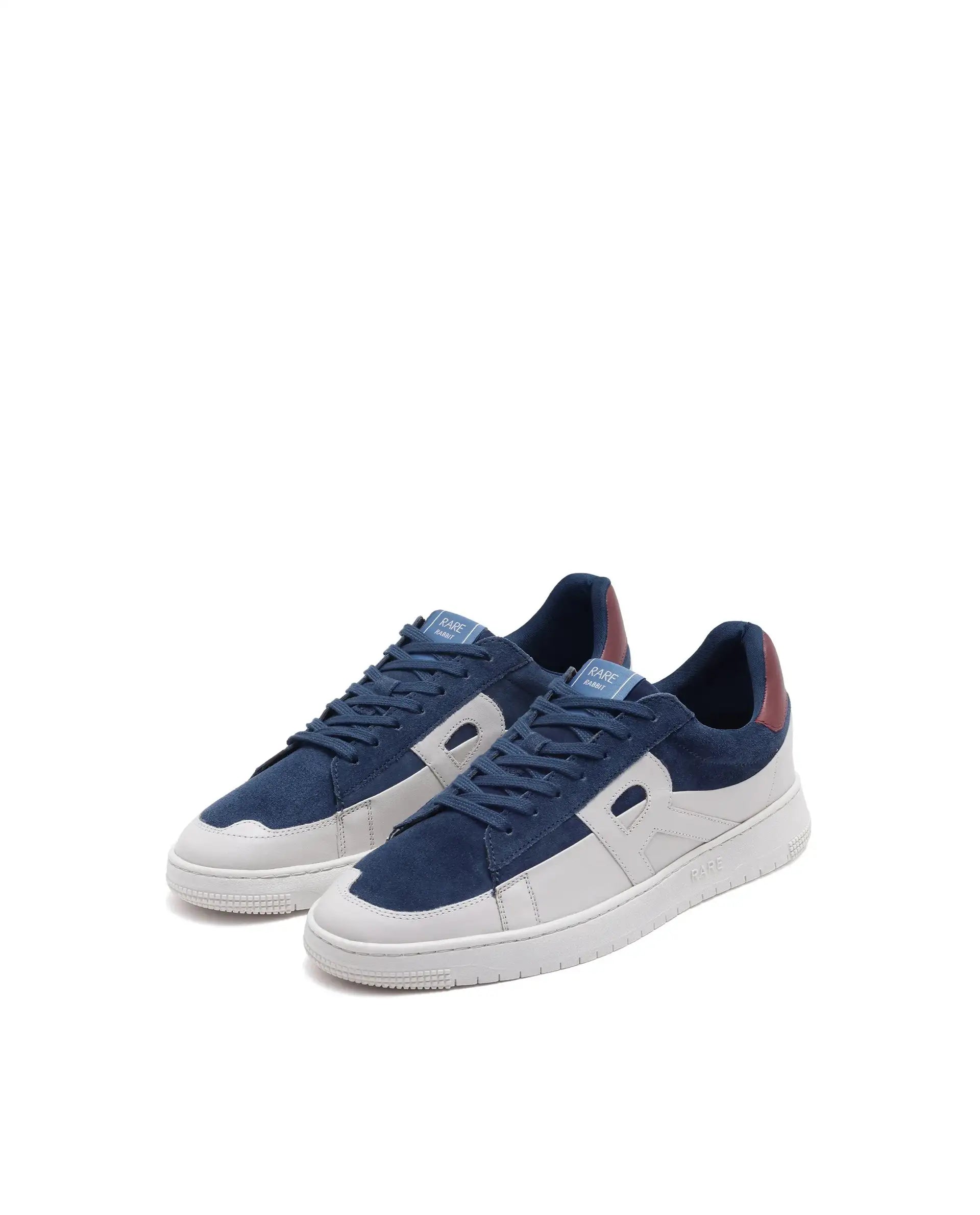 Rare Rabbit Men Terra Blue Genuine Leather And Suede Upper Low-Top Multi Color Lace-Up Shoes