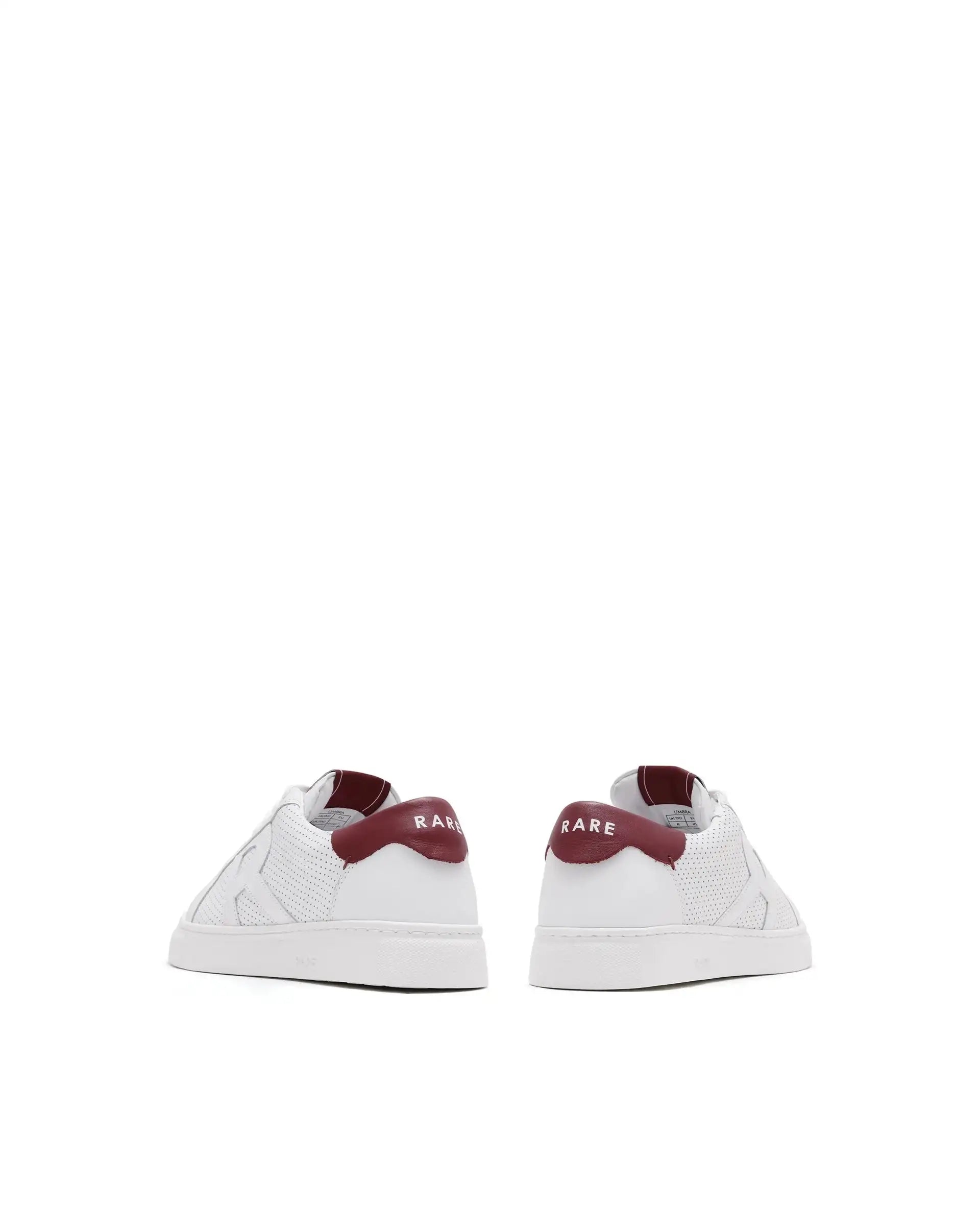 Rare Rabbit Men Umbra White Lace-Up Genuine Leather Low-Top Perforated Shoes