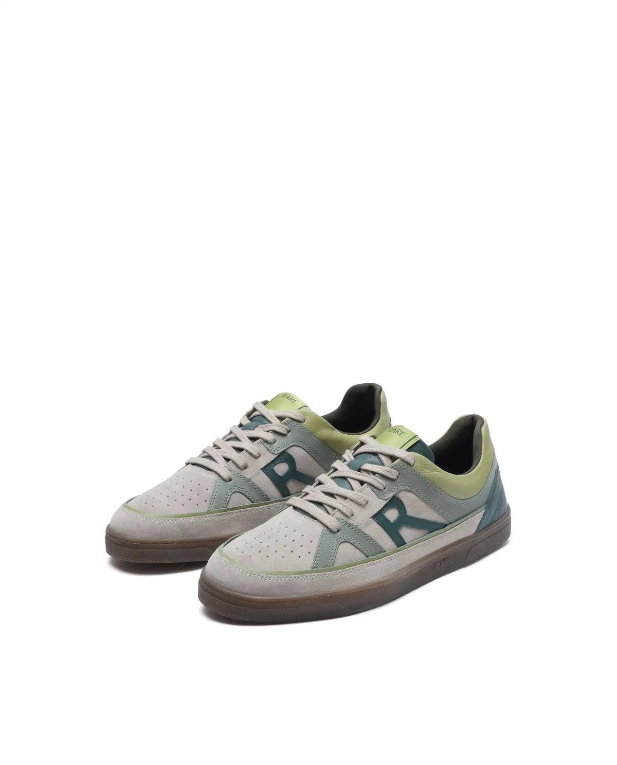 Rare Rabbit Men's Vale Green Leather Lace-Up Closure Sneaker